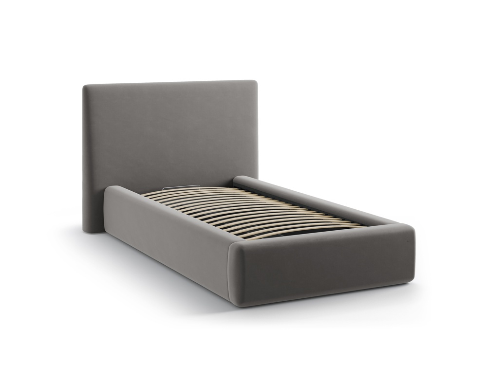 Cosmopolitan Design Stauraumbett mit Kopfteil Asti Samt Magic Velvet Taupe