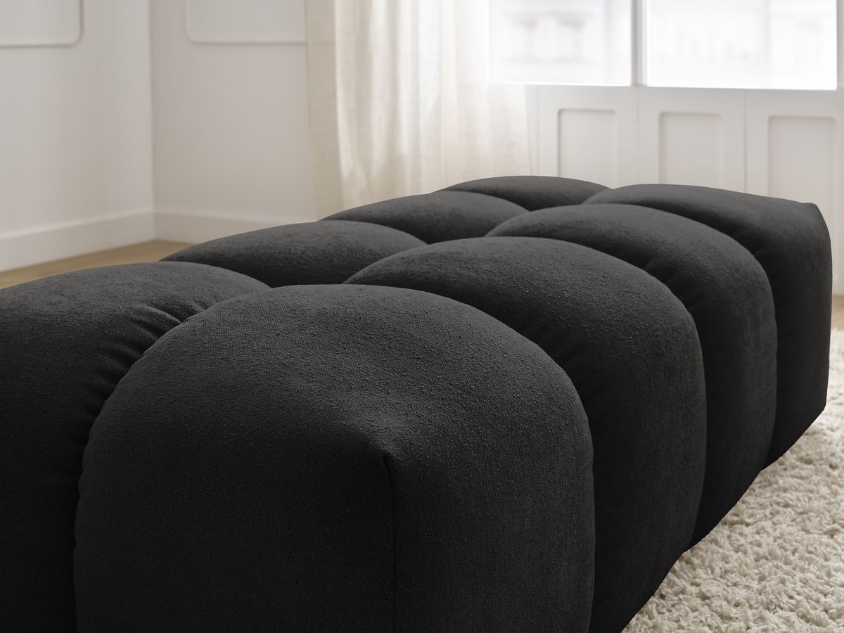 Bobochic Everest Pouf 140 × 70 cm Melange-Stoff Schwarz