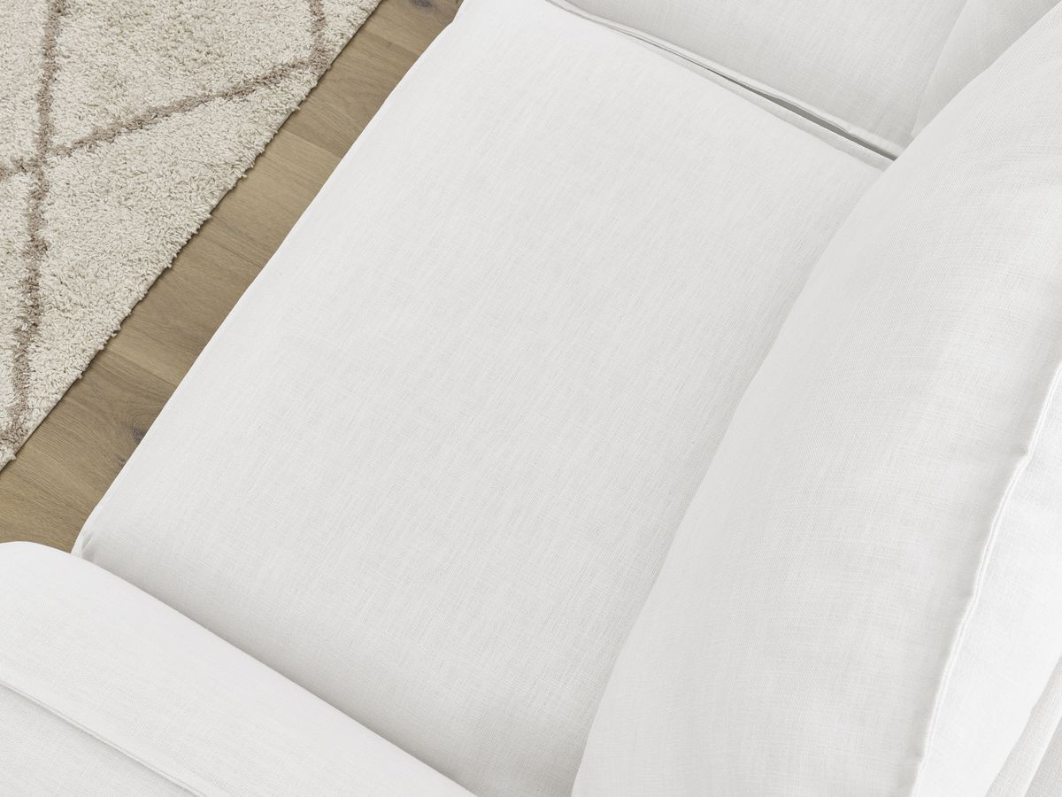 Bobochic Archimede Schlafsofa 3-Sitzer Stoff Weiß, Liegefläche 160 × 194 cm
