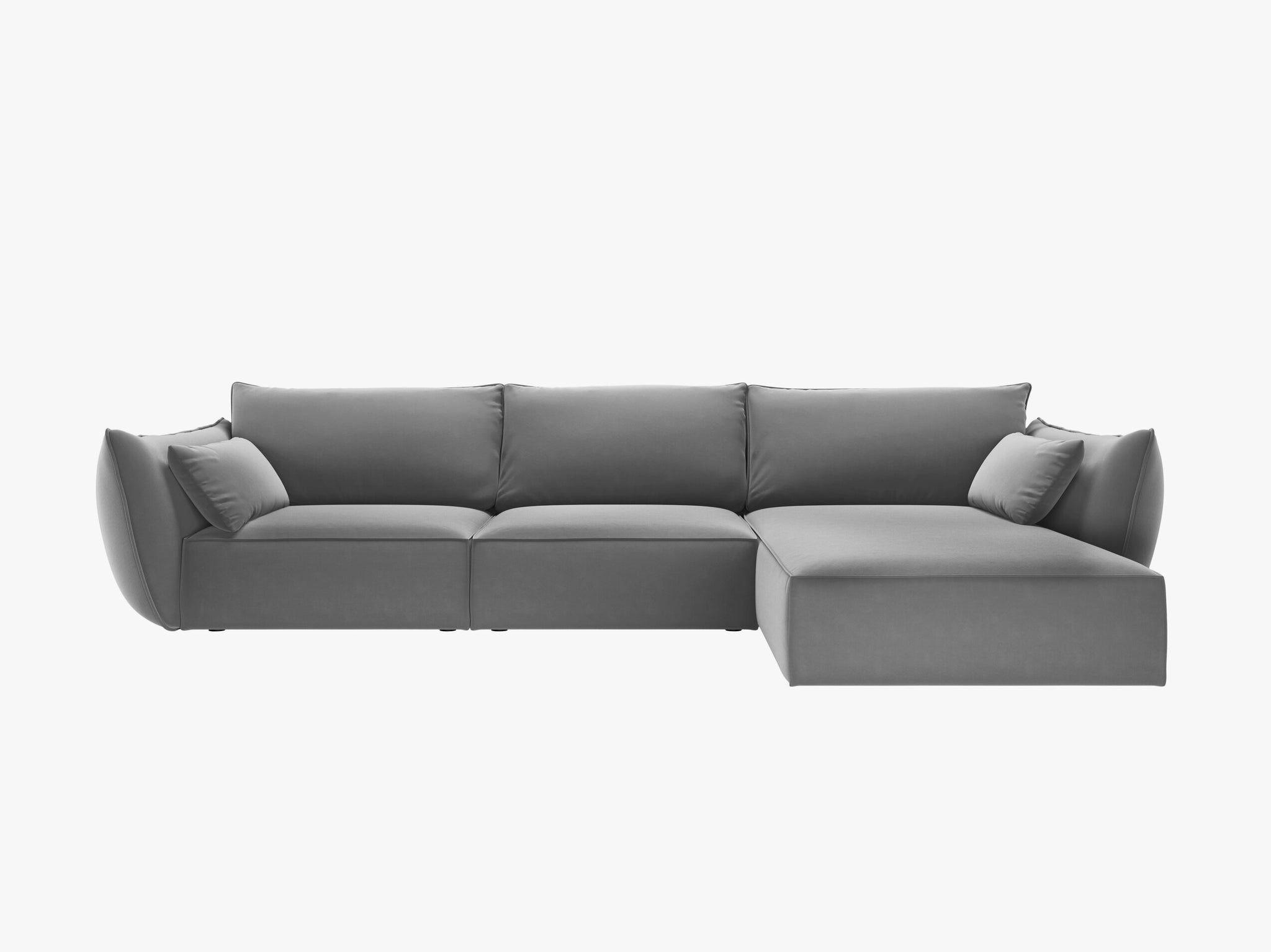Micadoni Ecksofa Kaelle 4-Sitzer Rechts Samt Bluvel Grau moebelfaktor
