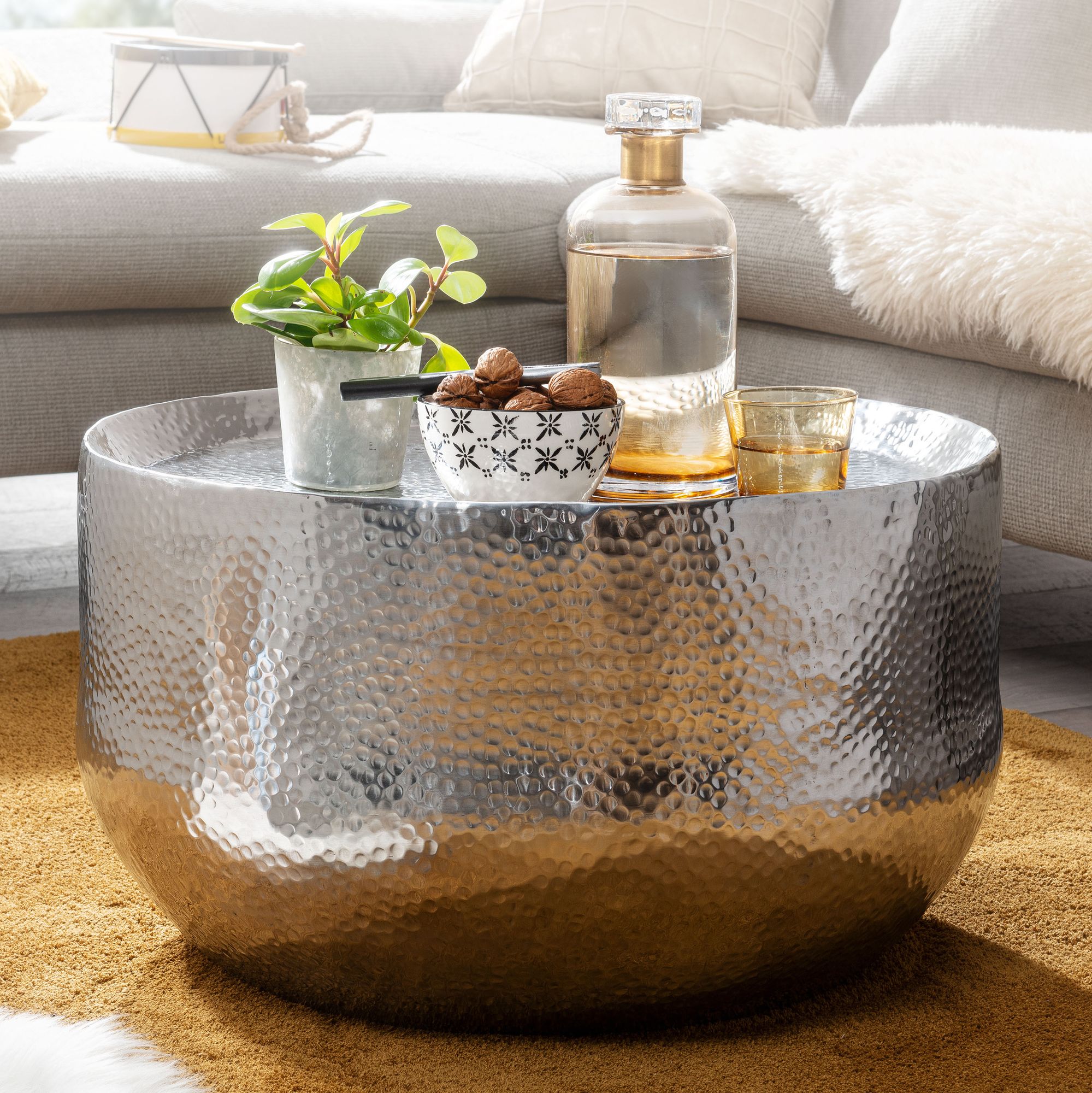 Couchtisch Brekke Silber Ø 60 × H 35 cm