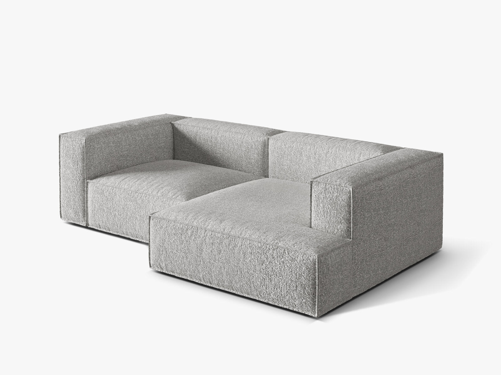 Micadoni Ecksofa Nuria 3-Sitzer Rechts Boucle Silber