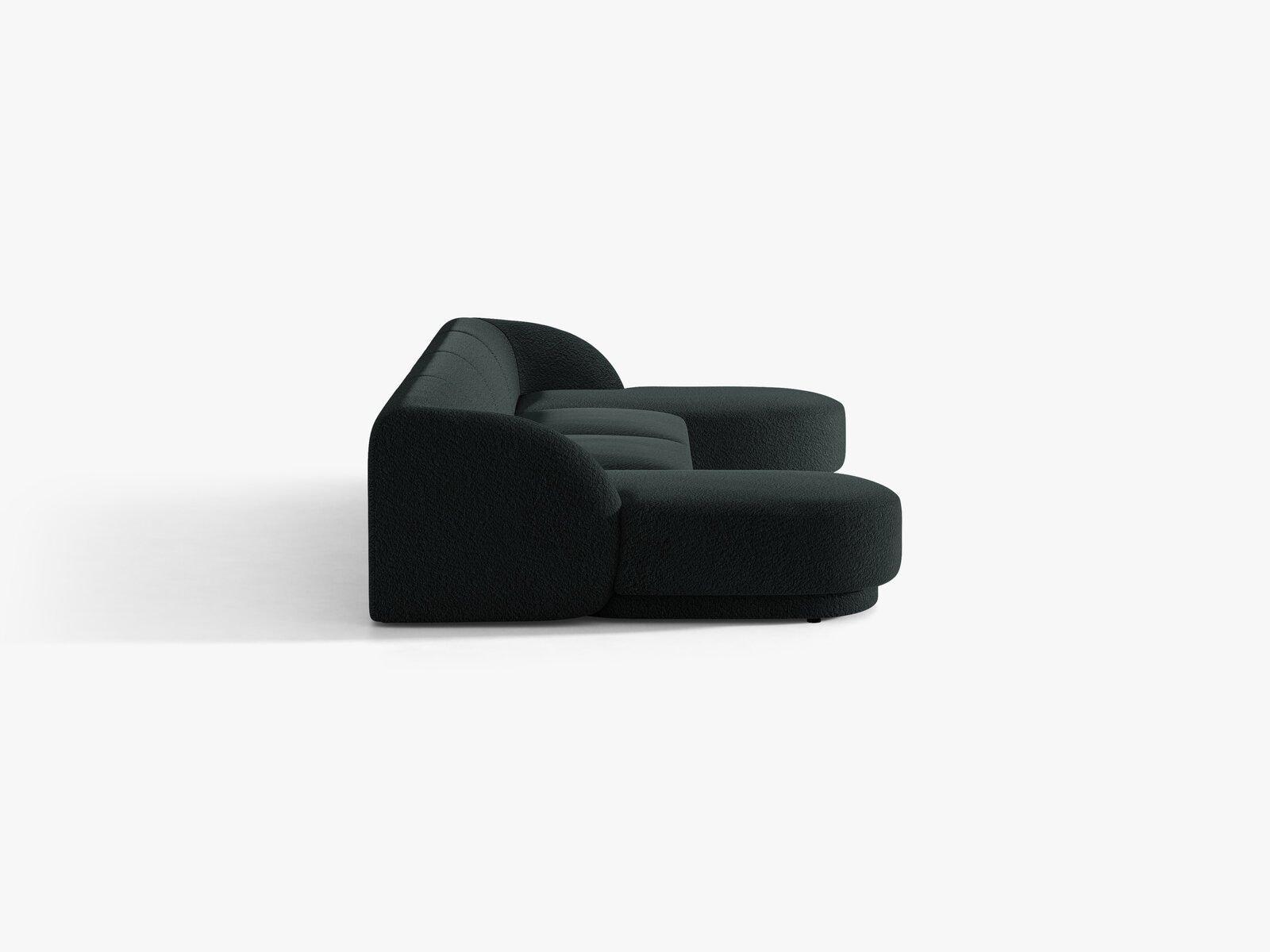 Micadoni Panorama-Sofa Miley 5-Sitzer Boucle Baloo Schwarz