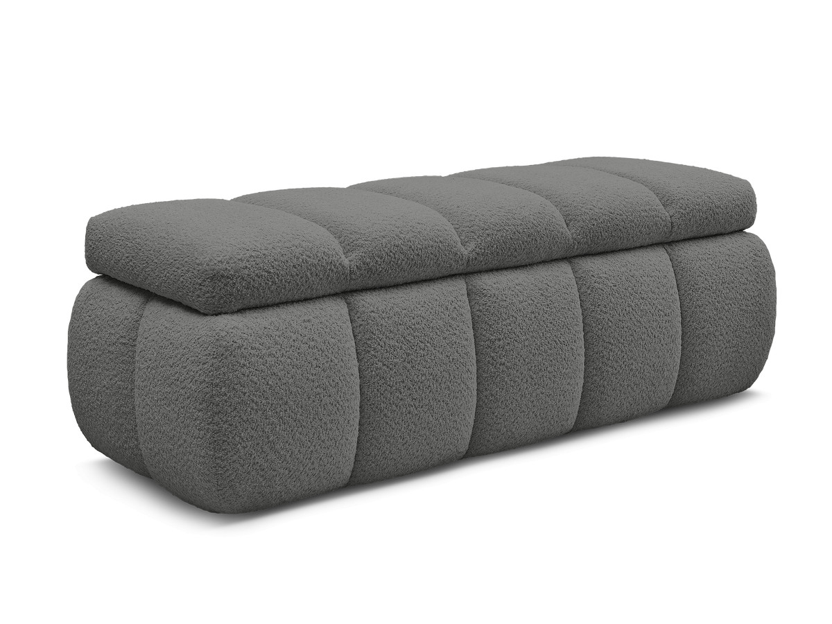 Bobochic Denali Bettbank 146 × 56 cm Bouclé-Stoff Dunkelgrau