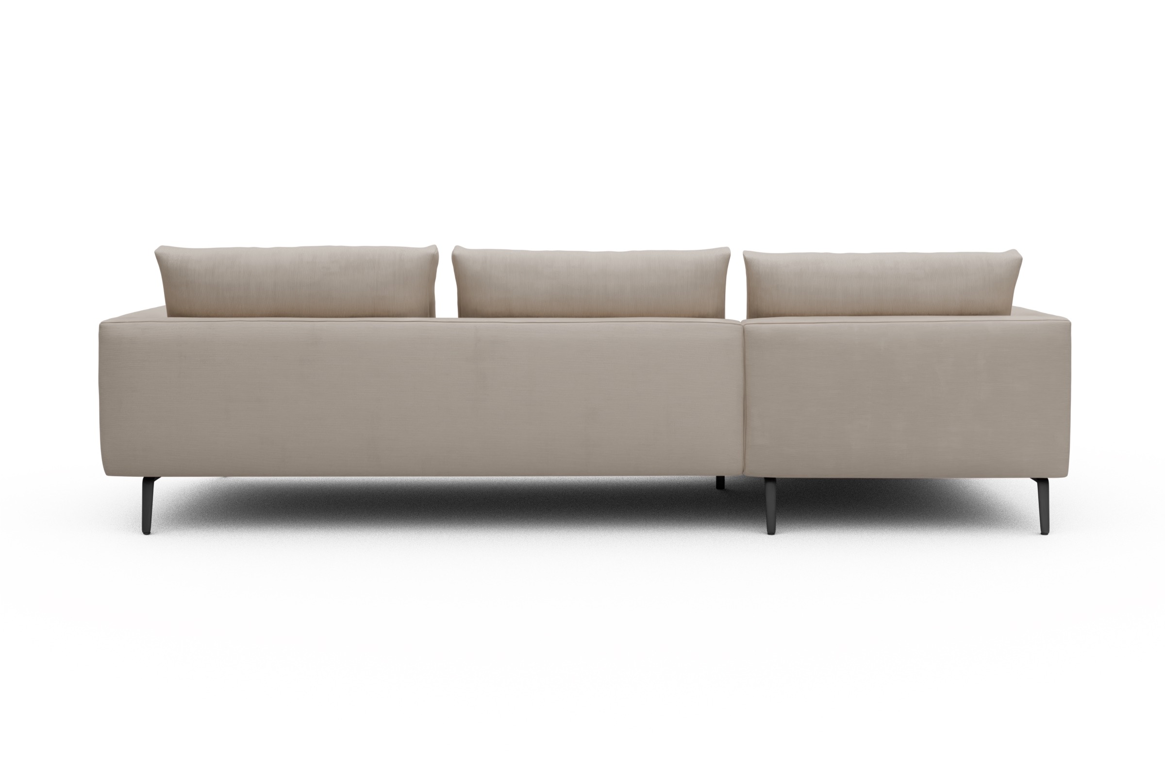 Ecksofa Karl Chaiselongue links mit 2,5-Sitzer Cordufine-Off-White