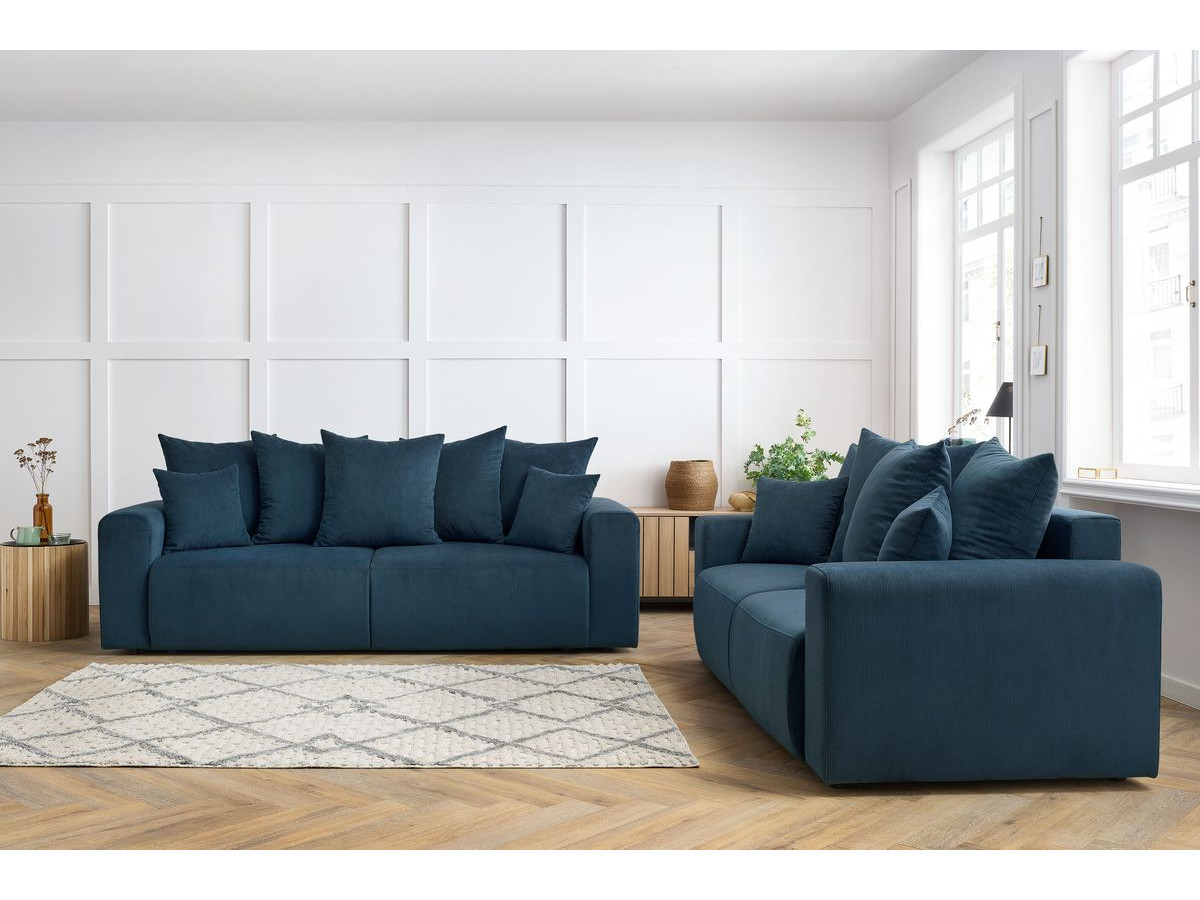 Bobochic Envy Sofa 5-Sitzer Cordsamt Dunkelblau