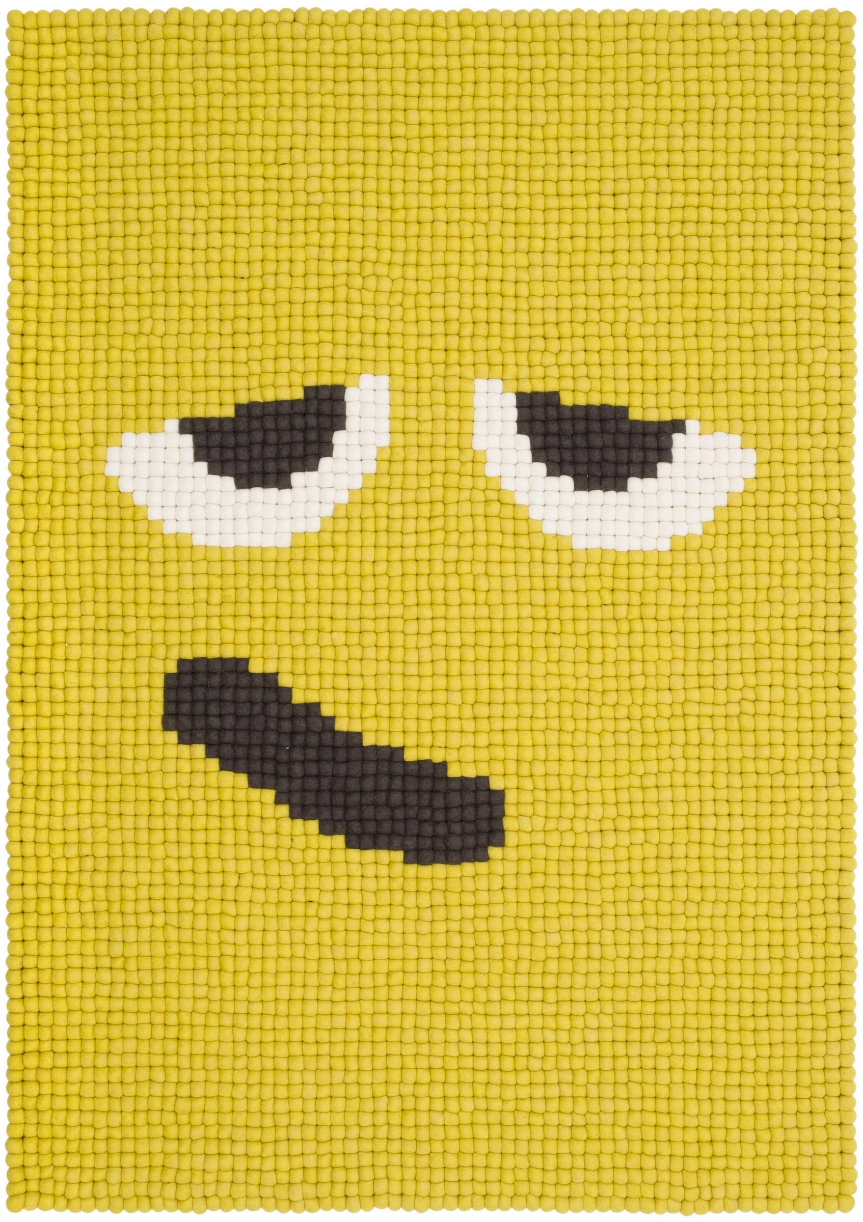 myfelt Horst Filzkugelteppich Gelb