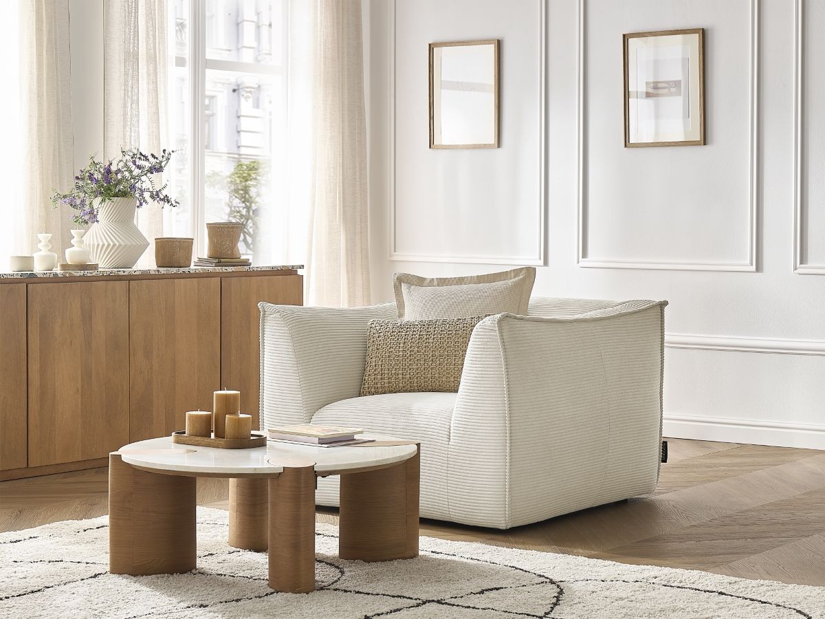 Bobochic Giorgia Sessel Cordsamt Beige