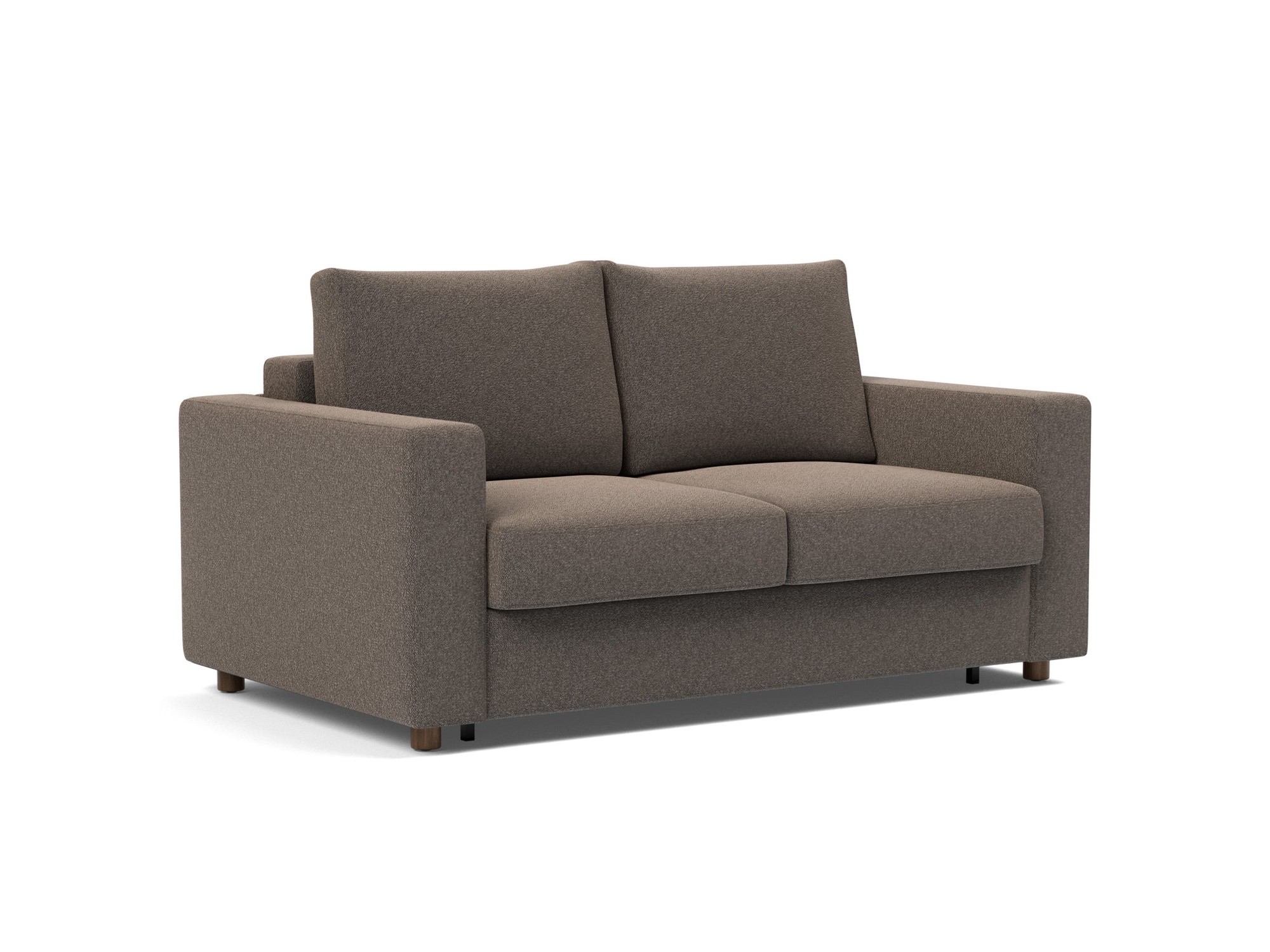 Schlafsofa Neah mit Standard-Armlehnen 140 Boucle Skandi 530-Taupe
