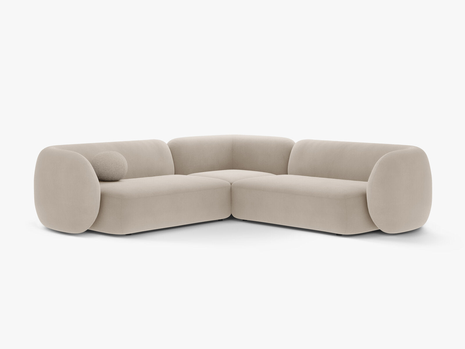 Micadoni Ecksofa Kate 5-Sitzer Samt Beige