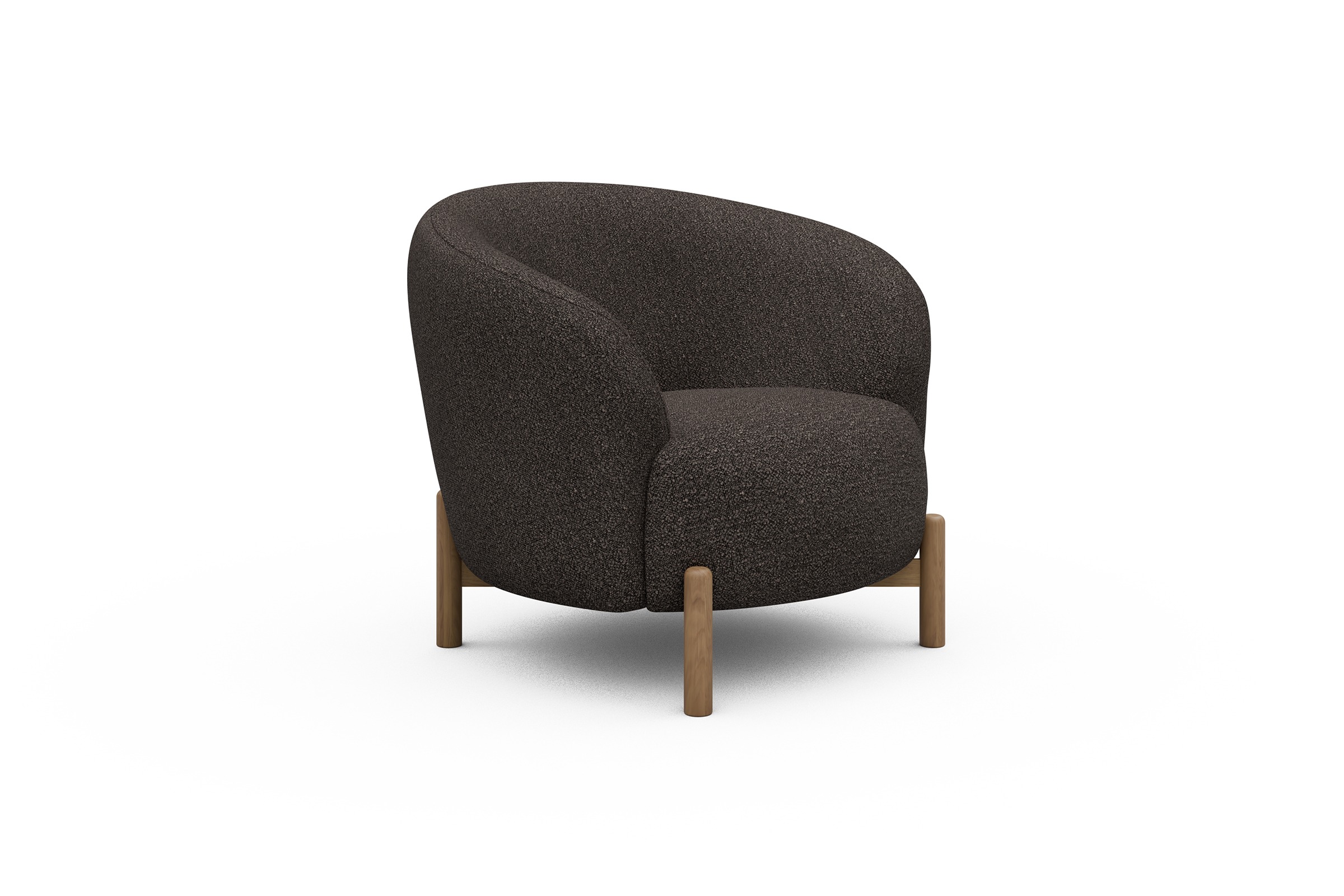 Sessel Ronda Holzbeine Eiche Natur Boucle-Taupe