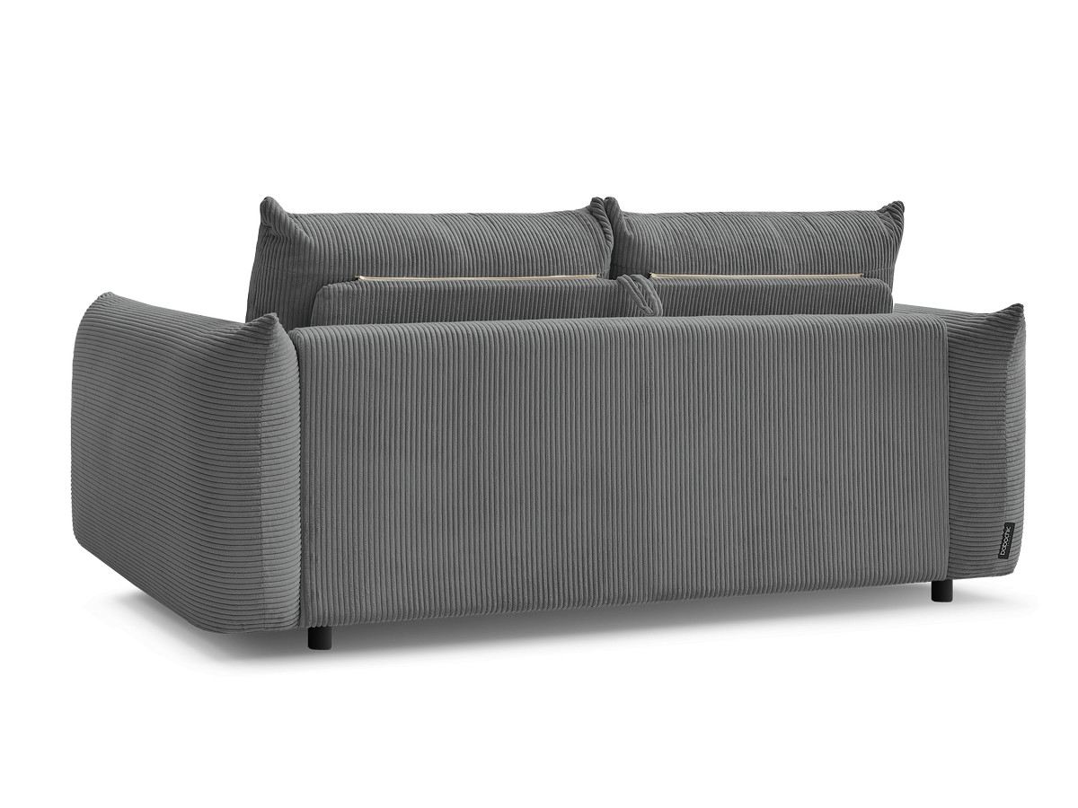 Bobochic Ernest Schlafsofa 3-Sitzer, Liegefläche 140 / 160 × 190 cm Cordsamt Dunkelgrau, Liegefläche 140 × 190 cm