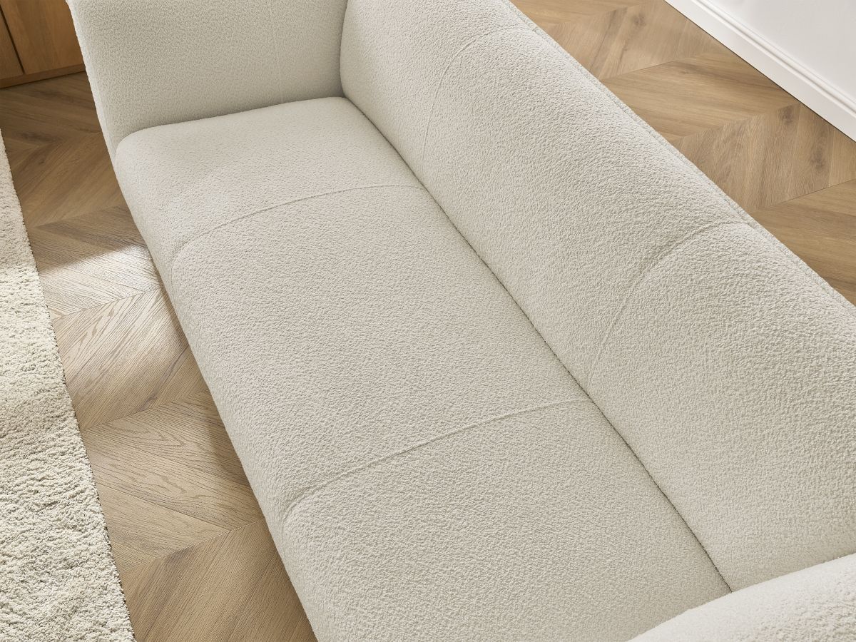 Bobochic Giorgia Sofa 3-Sitzer Bouclé-Stoff Beige