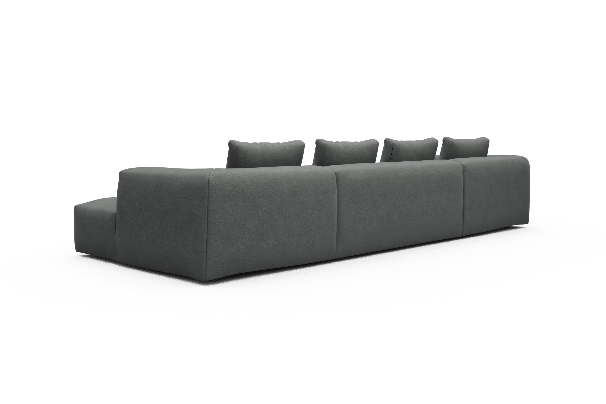 Wohnlandschaft Fred mit 2-Sitzer und Chaiselongue beidseitig Satya-Steel