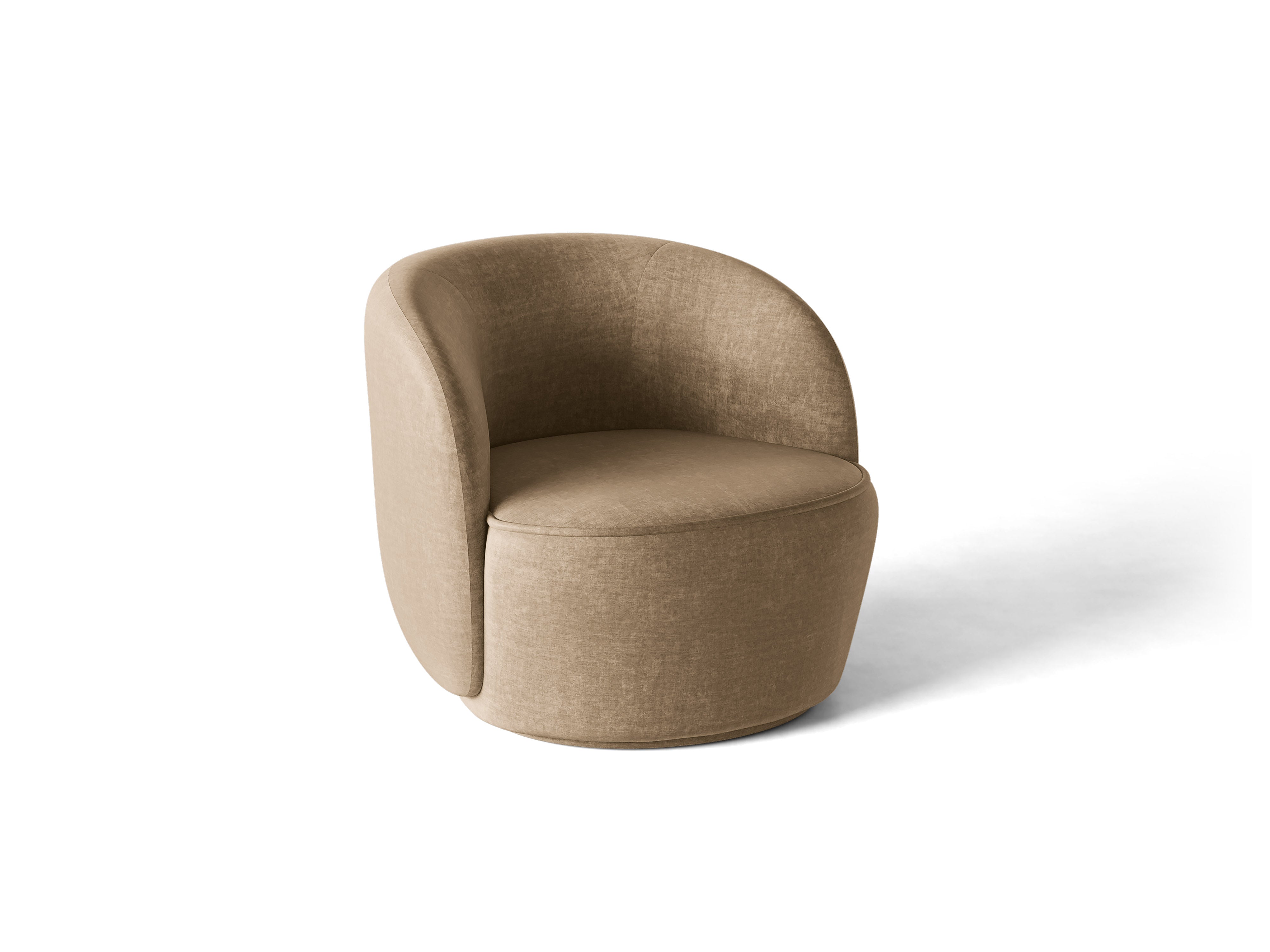 Micadoni Jonas Drehbarer Sessel Samt Vogue Dunkelbeige