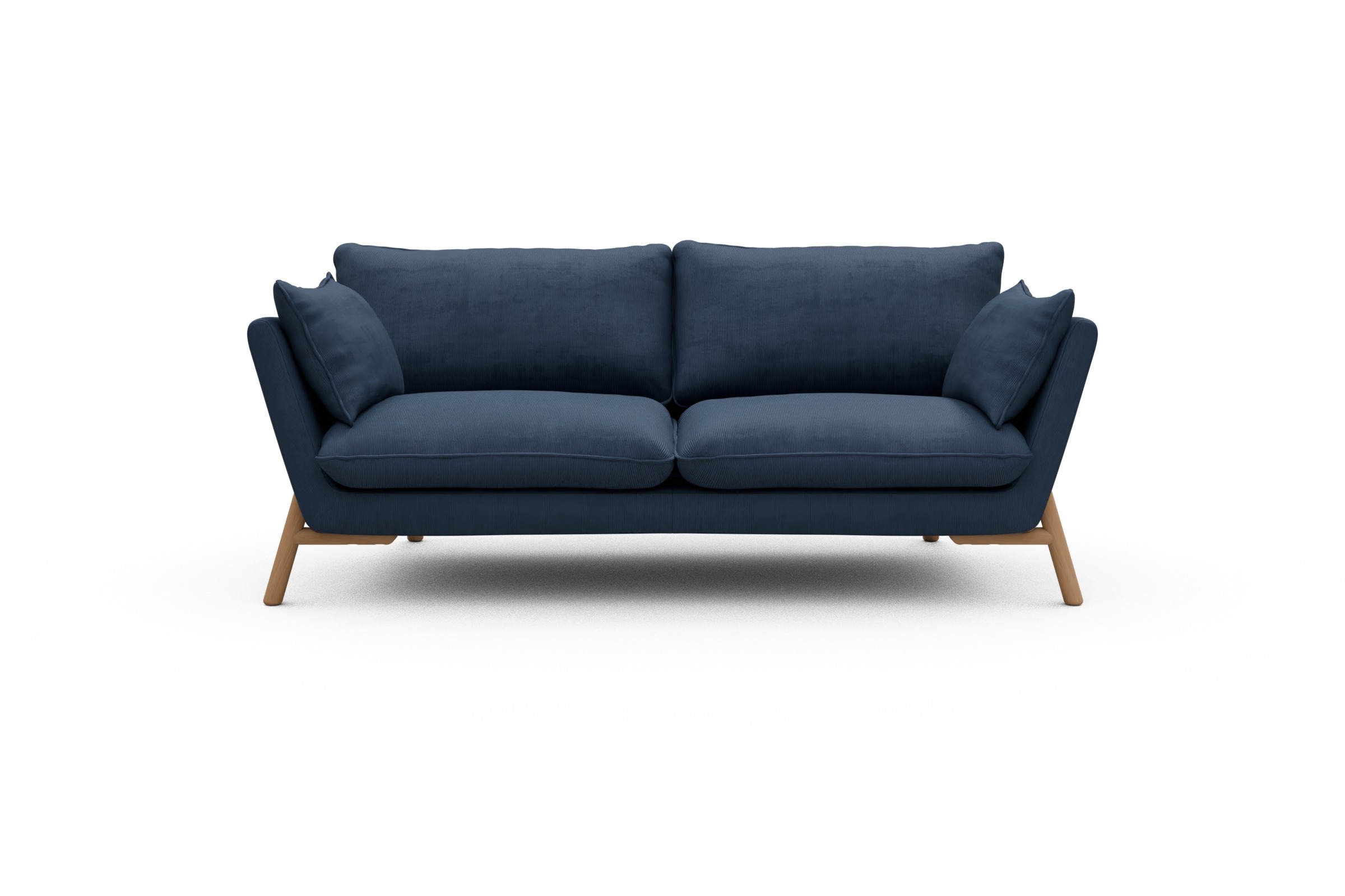 Skandi Home Sofa Emil 2-Sitzer Beinfarbe Eiche Natur Cordufine-Royal-Blue moebelfaktor
