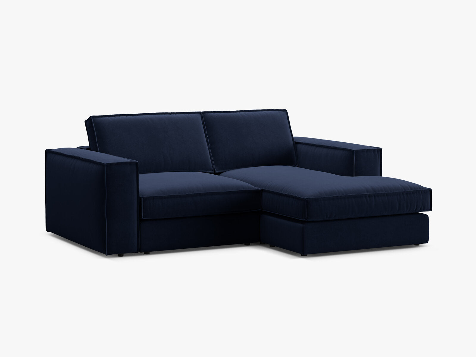 Micadoni modulares Ecksofa Pola 2-Sitzer kleine Version Rechts Samt Salvador Königsblau