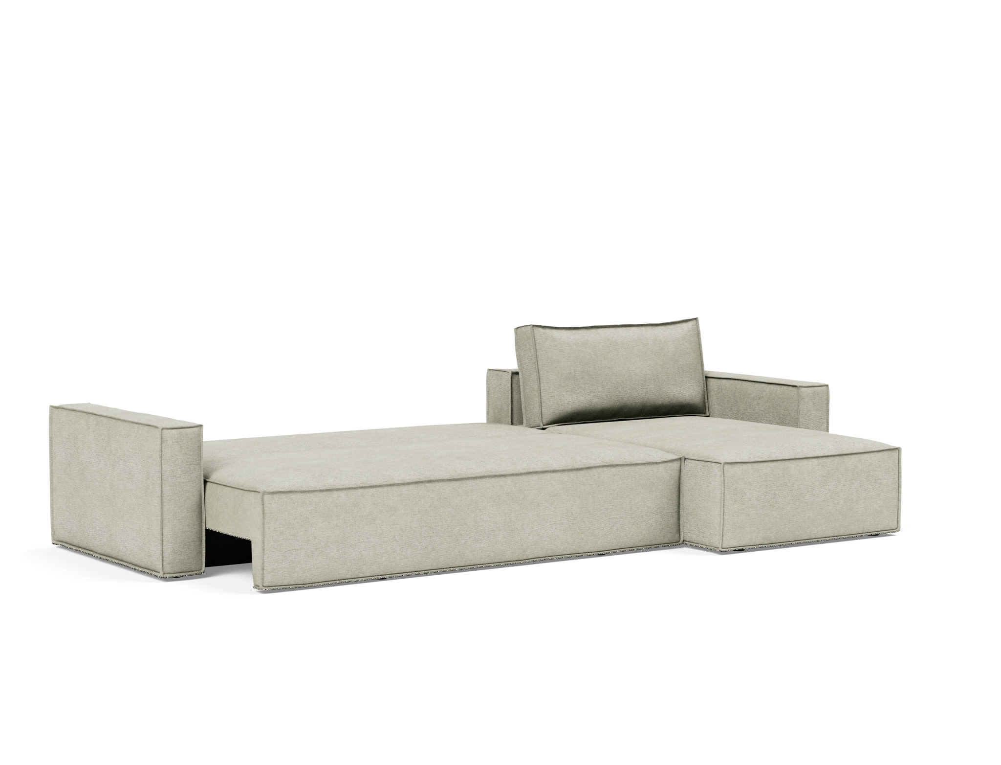 Schlafsofa Newilla mit Chaiselongue Flachgewebe Avella 280-Sand