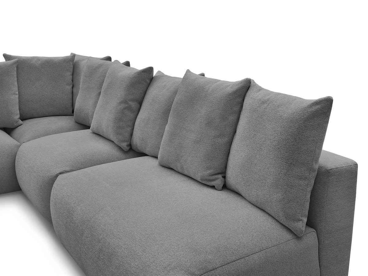 Bobochic Voltaire Ecksofa 322 × 268 cm Melange-Stoff Dunkelgrau Ecke links