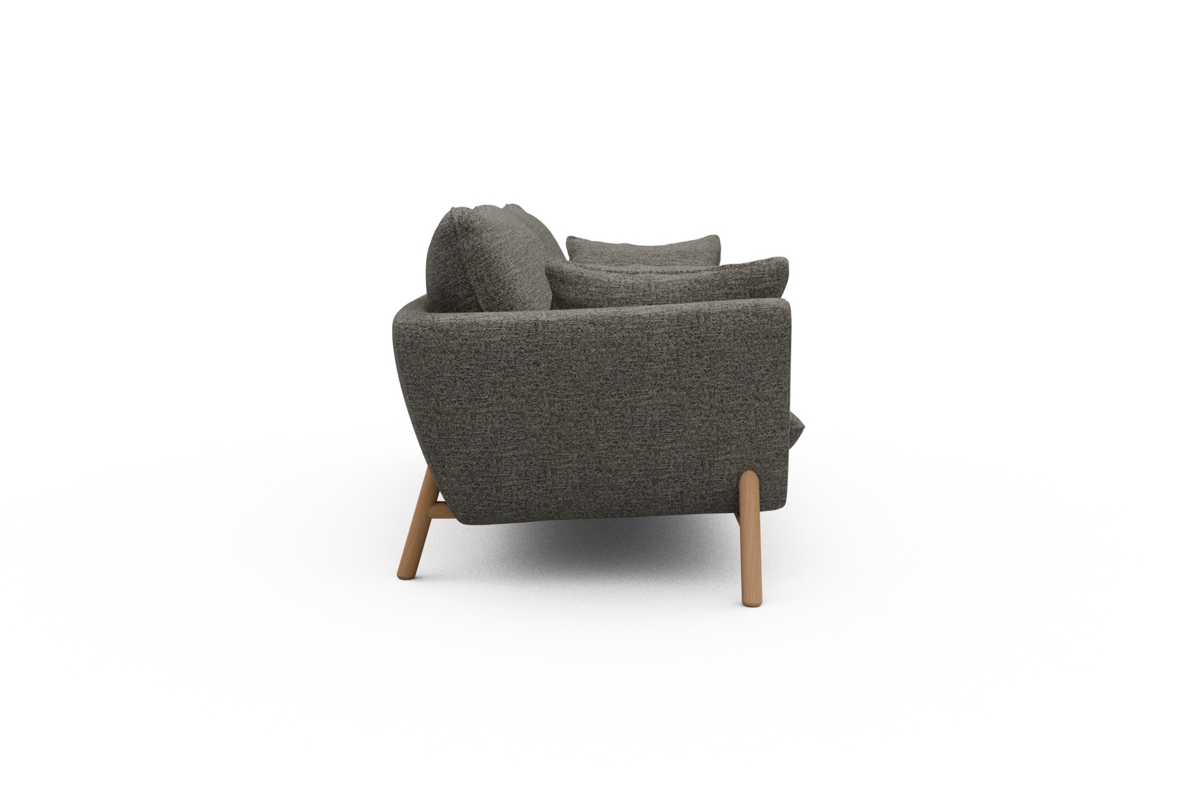 Sofa Emil 3-Sitzer Beinfarbe Eiche Natur Carreno-Sepie-Brown