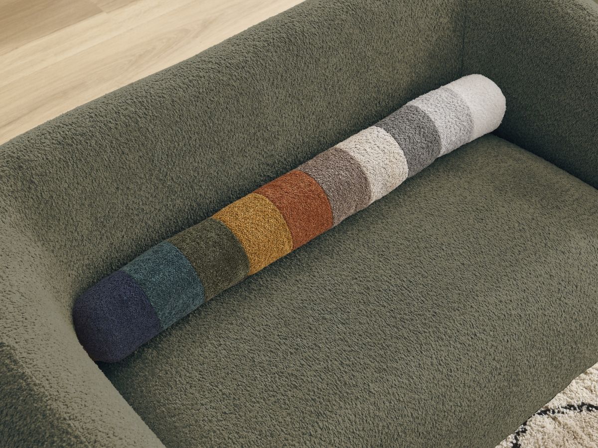 Bobochic Celine Sofa 2-Sitzer Bouclé-Stoff Grün