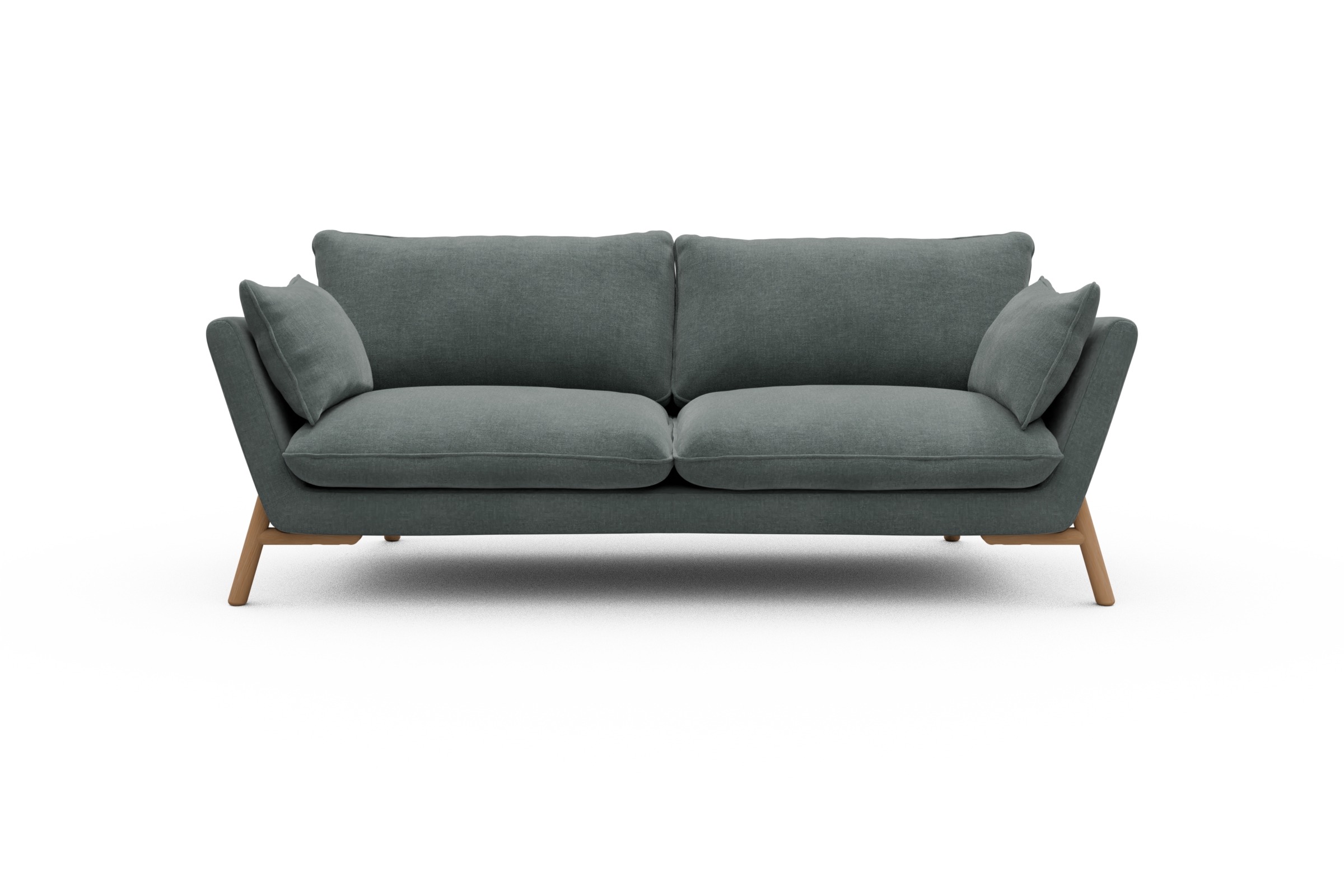 Skandi Home Sofa Emil 3-Sitzer Beinfarbe Eiche Natur Smooth-Silver-Grey moebelfaktor