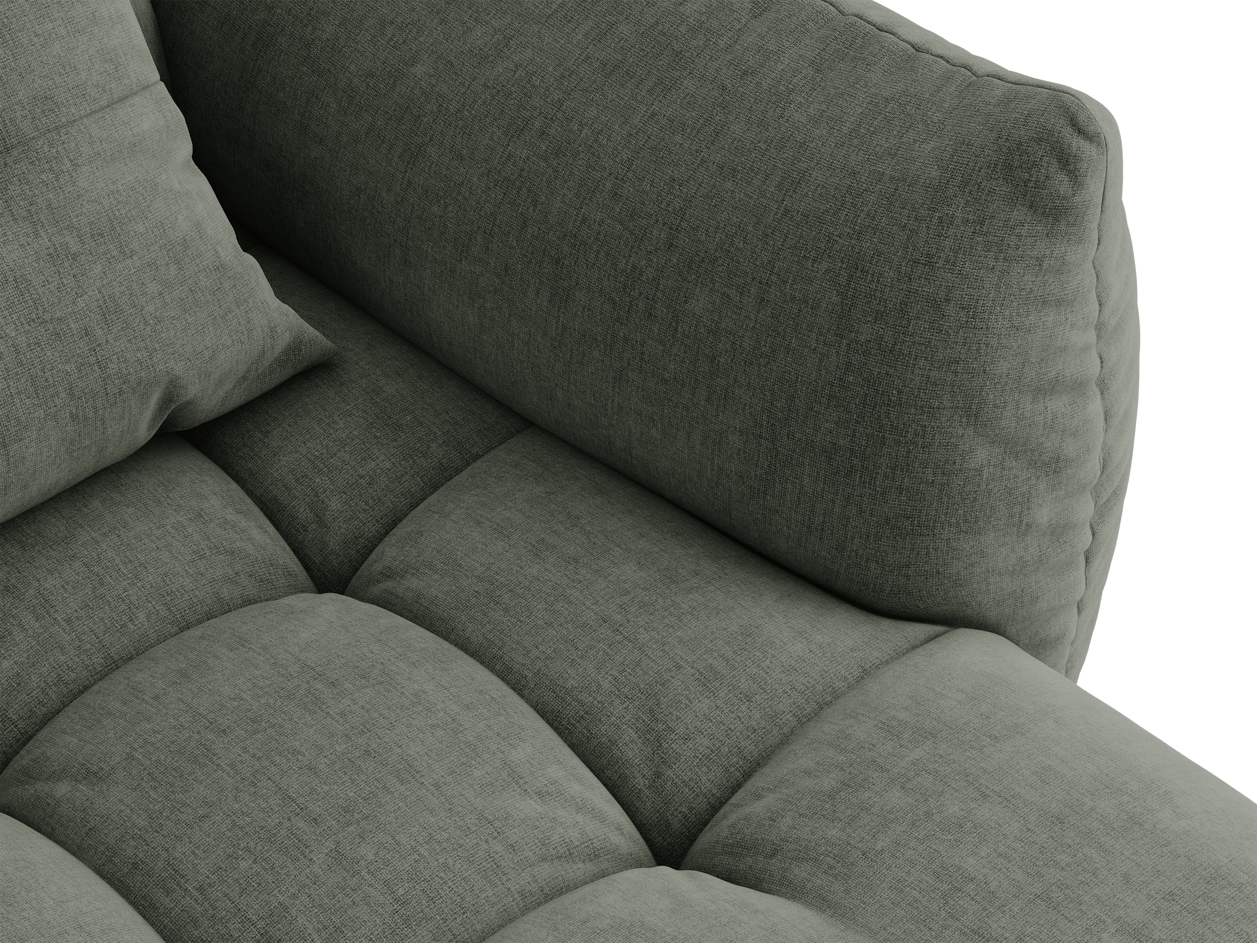 Micadoni Bloom Ecksofa 6-Sitzer Rechts Strukturierter Stoff Wind Moosgrün
