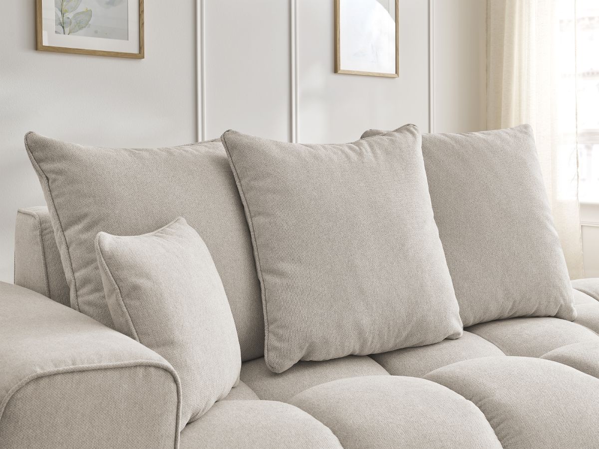 Bobochic Mont-blanc Sofa 4-Sitzer Melange-Stoff Beige Armlehne links