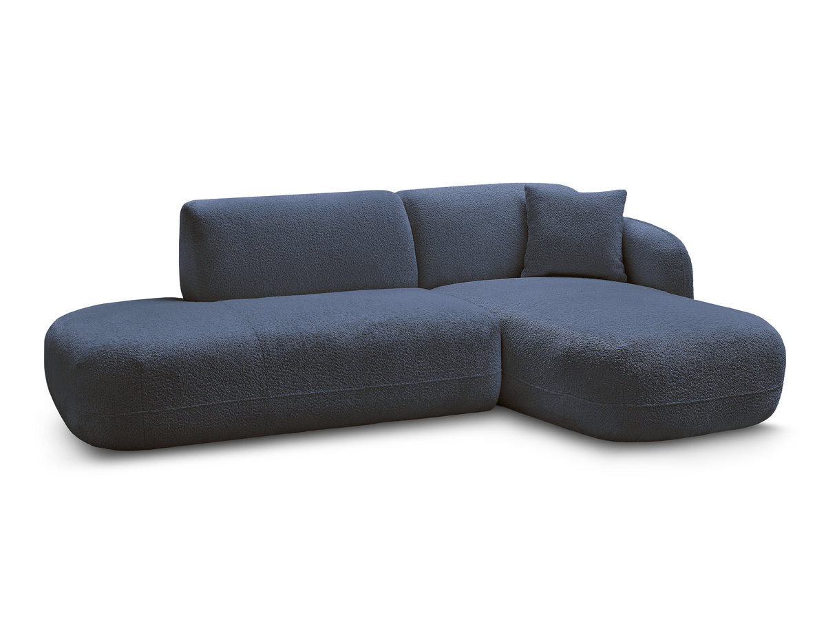 Bobochic Anda Ecksofa 241 × 163 cm Chenille Dunkelblau Ecke rechts