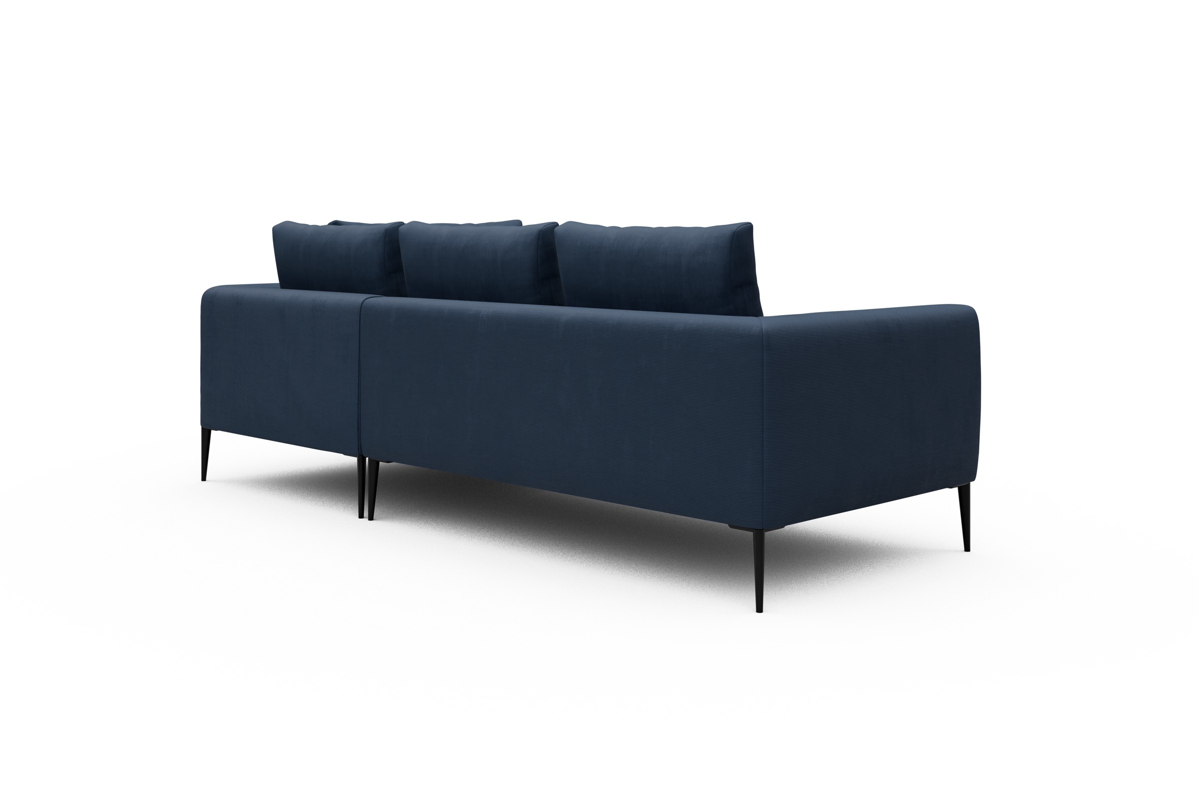 Ecksofa Paul Relax-Ecke rechts mit 2-Sitzer Cordufine-Royal-Blue