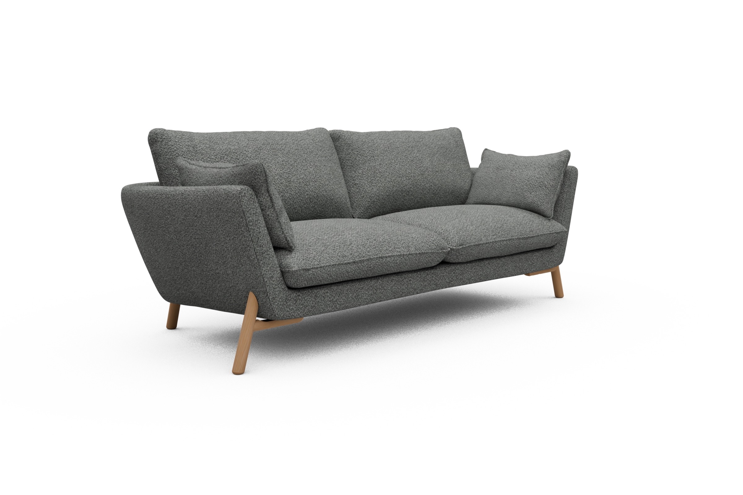 Sofa Emil 3-Sitzer Beinfarbe Eiche Natur Vanora-Warm-Grey