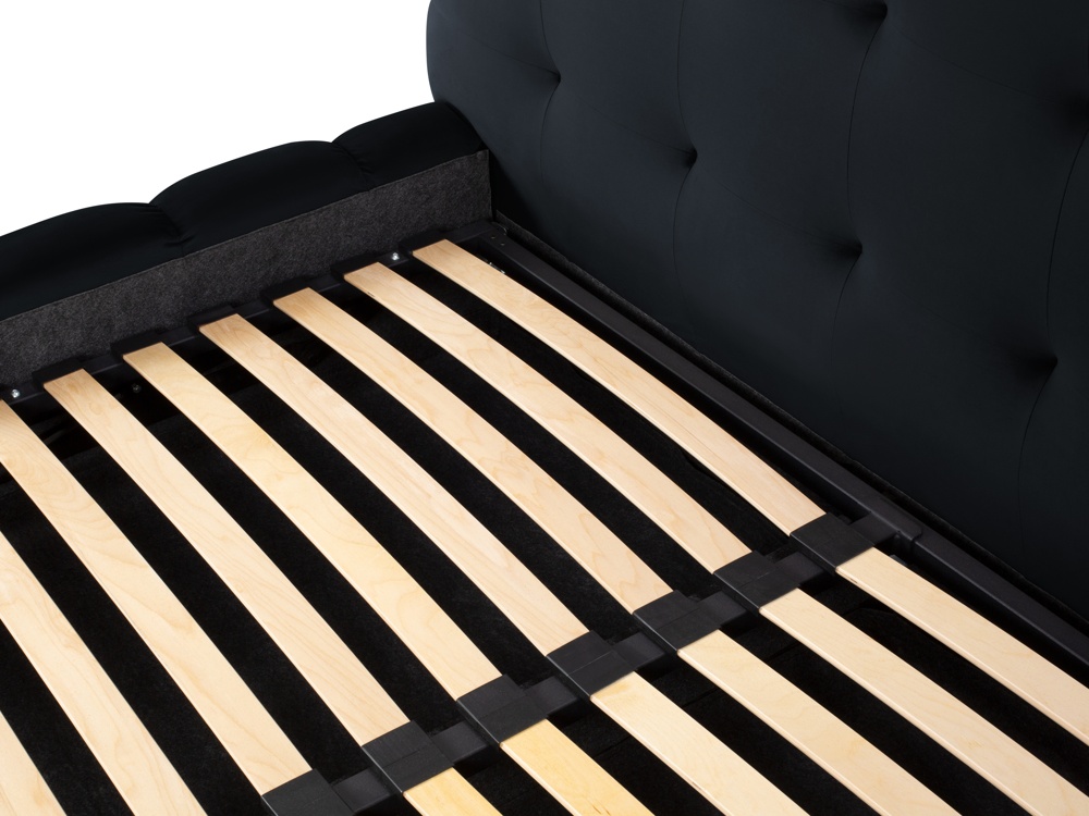 Cosmopolitan Design Stauraumbett mit Kopfteil Bali 200x200 Samt Bluvel Dunkelblau