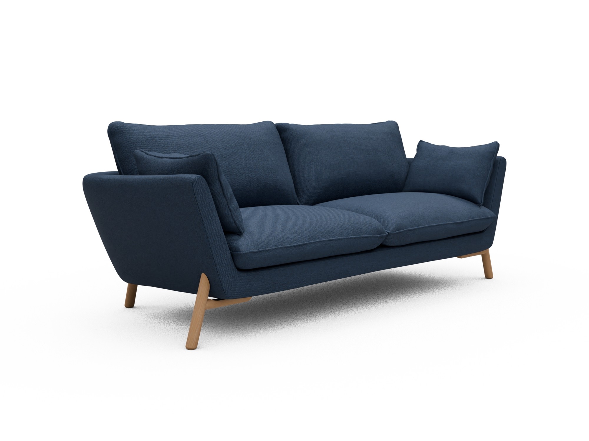 Skandi Home Sofa Emil 3-Sitzer Beinfarbe Eiche Natur Weda-Blue moebelfaktor