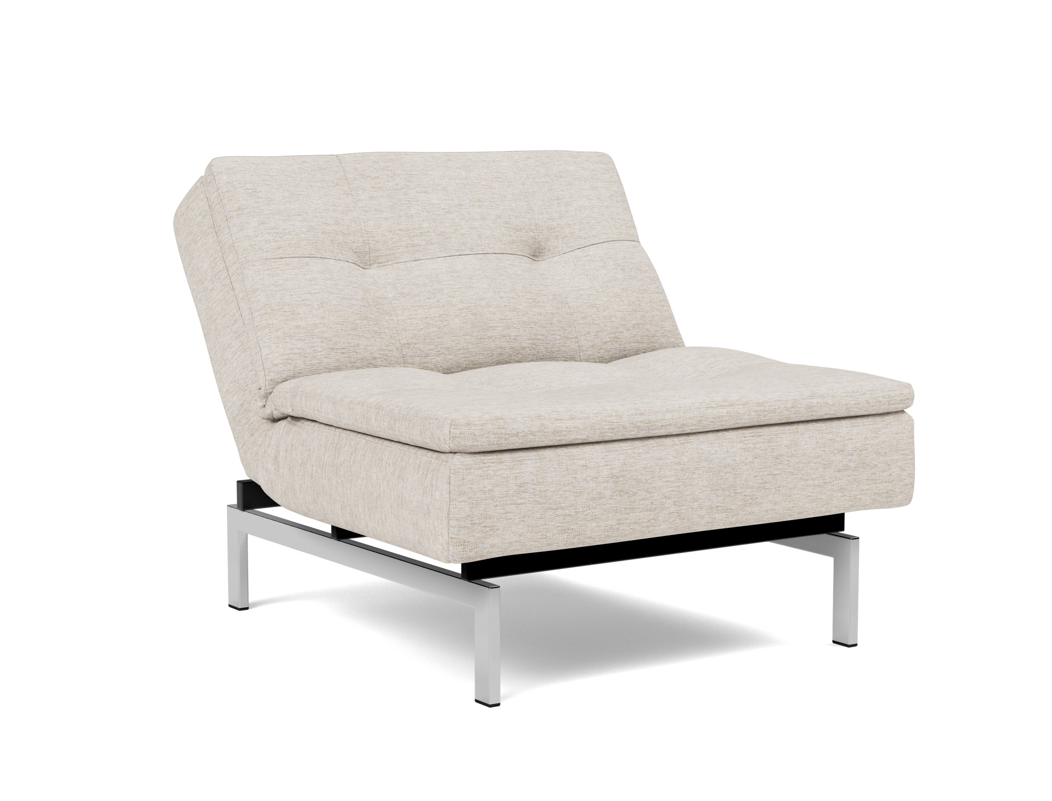 Sessel Dublexo Chenille Yuveno 470-Natural Beine Chrom