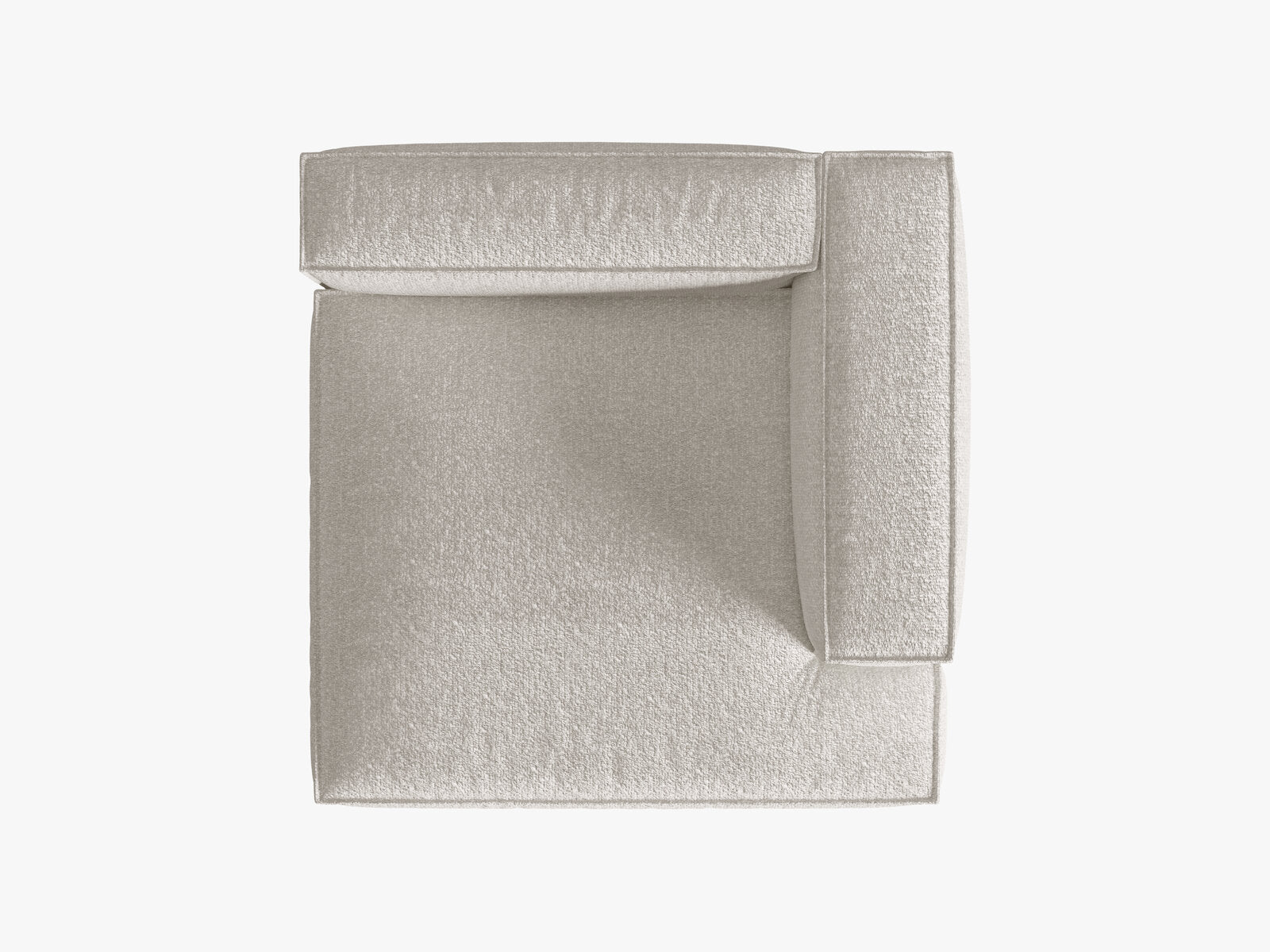 Micadoni Recamiere Nuria Groß 1-Sitzer Rechts Boucle Grau Beige Melange