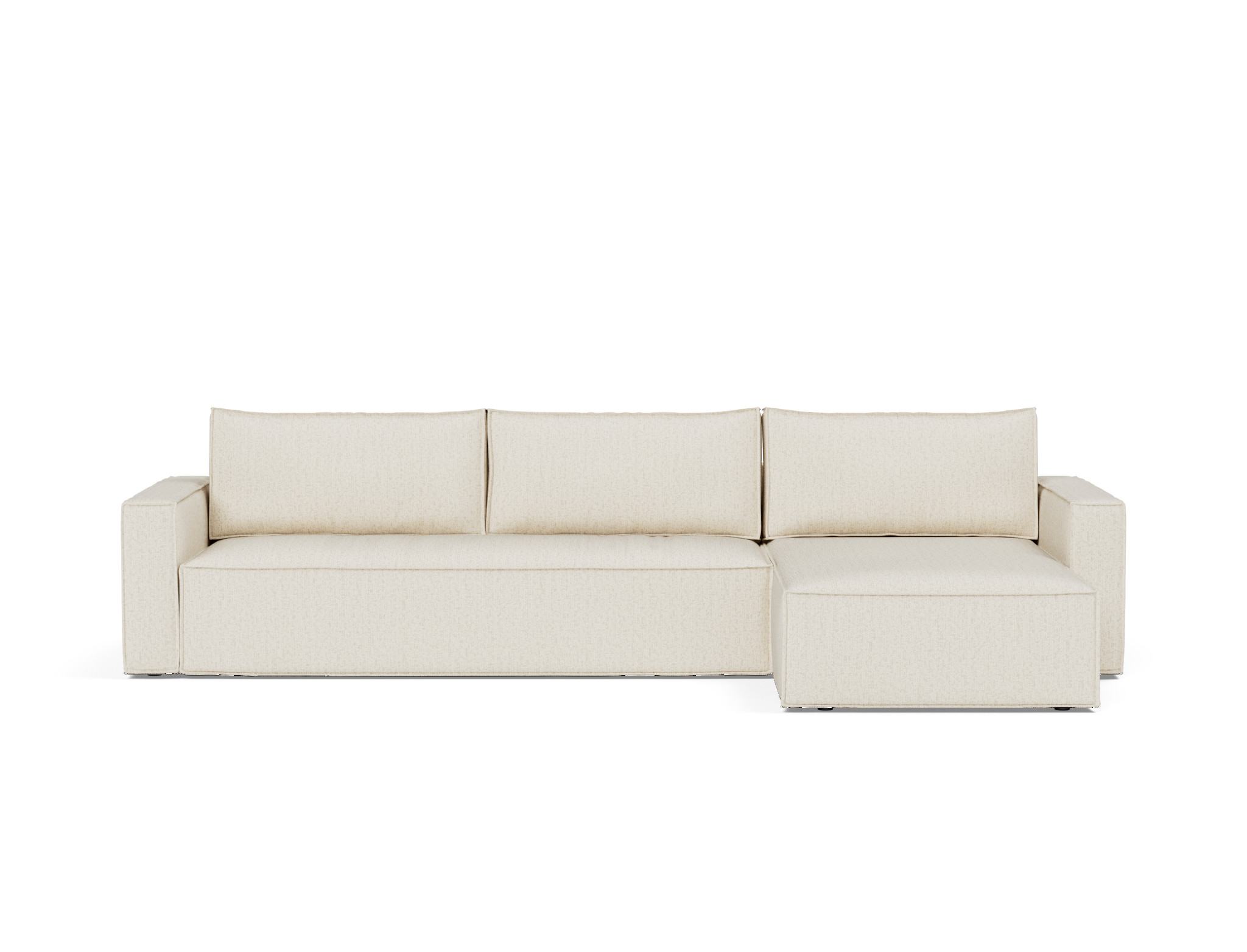 Schlafsofa Newilla mit Chaiselongue Boucle Skandi 531-Off-White