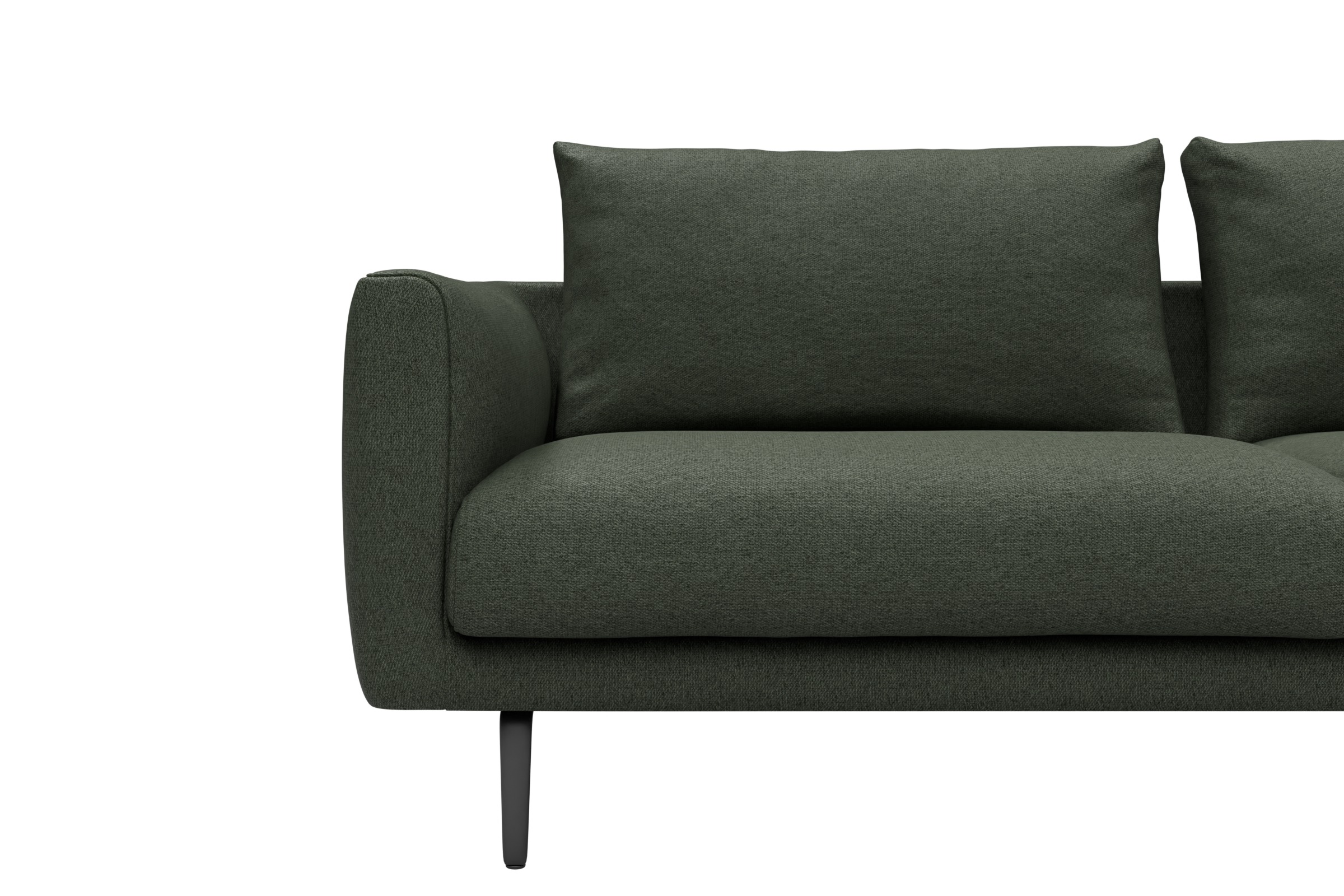 Ecksofa Karl Relax-Ecke rechts mit 2,5-Sitzer Denari-Forest-Green