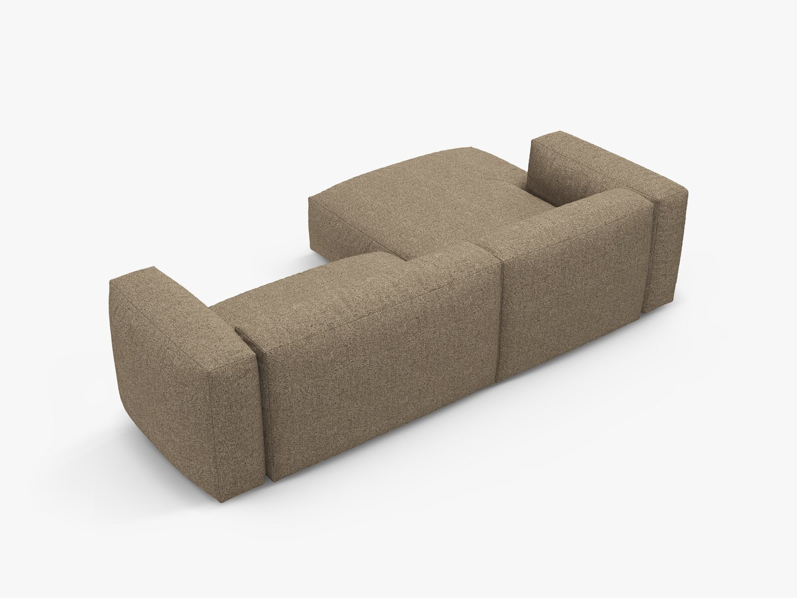 Micadoni Martina Ecksofa 4-Sitzer mit Schlaffunktion Links Boucle Monet Cappuccino