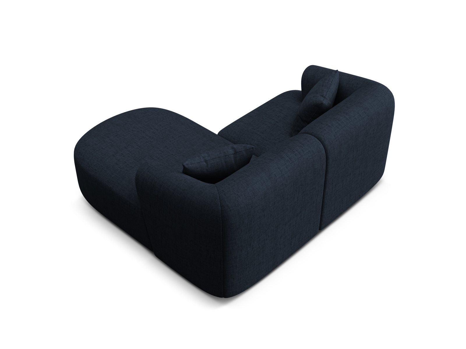 Cosmopolitan Design Ecksofa Campi 3-Sitzer Strukturierter Stoff Moly Königsblau Rechts