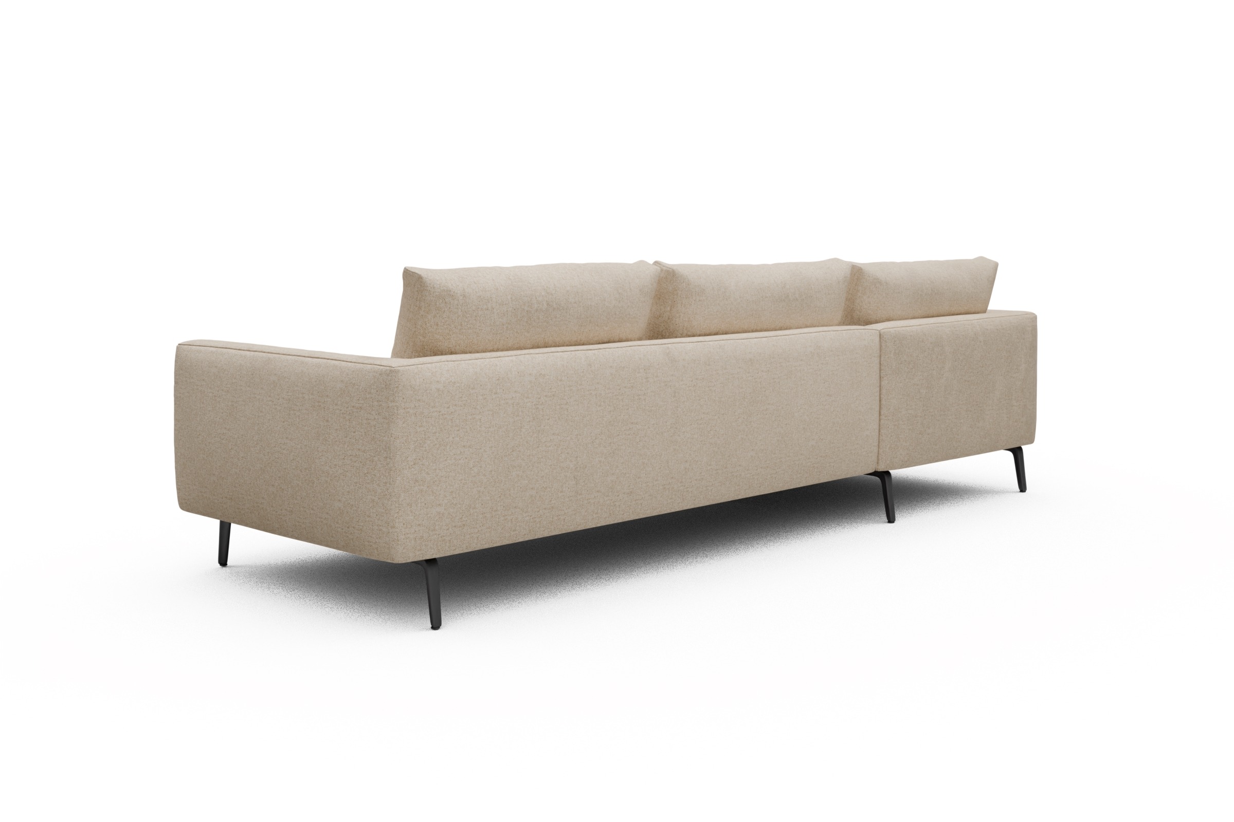 Ecksofa Karl Chaiselongue links mit 2,5-Sitzer Casone-Natural-Beige