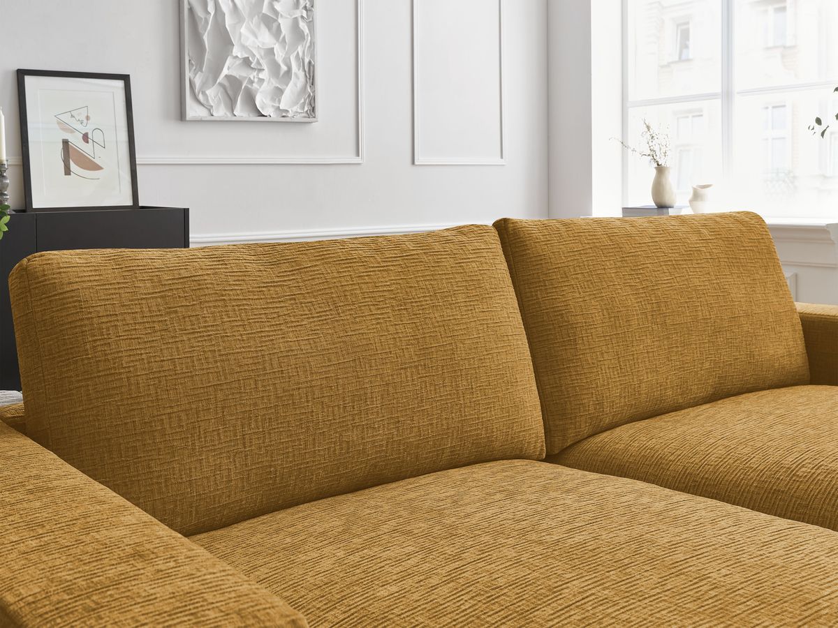 Bobochic Leonard Sofa 4-Sitzer 234 × 159 cm Strukturstoff Gelb