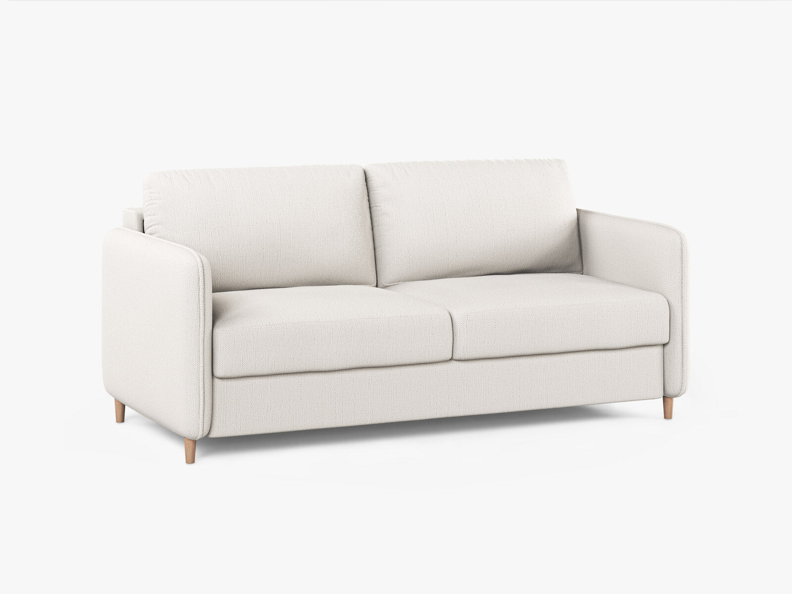 Micadoni Sofa mit Schlaffunktion Simo 3-Sitzer Strukturierter Stoff Babel Weiß