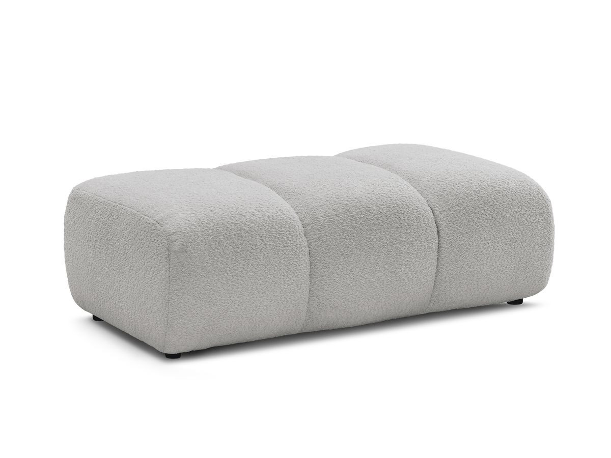 Bobochic Pamira Pouf Bouclé-Stoff Hellgrau