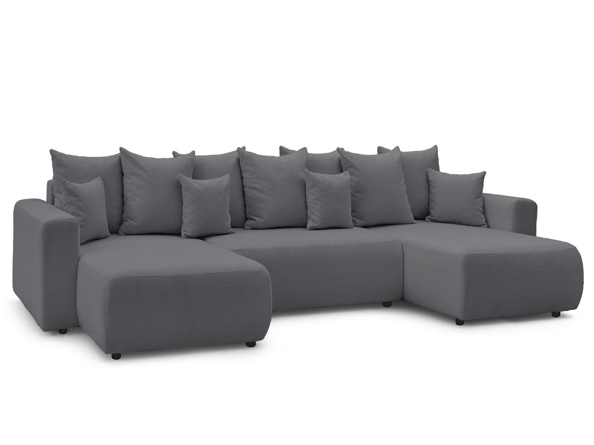 Bobochic Envy Wohnlandschaft Bouclé-Stoff Dunkelgrau