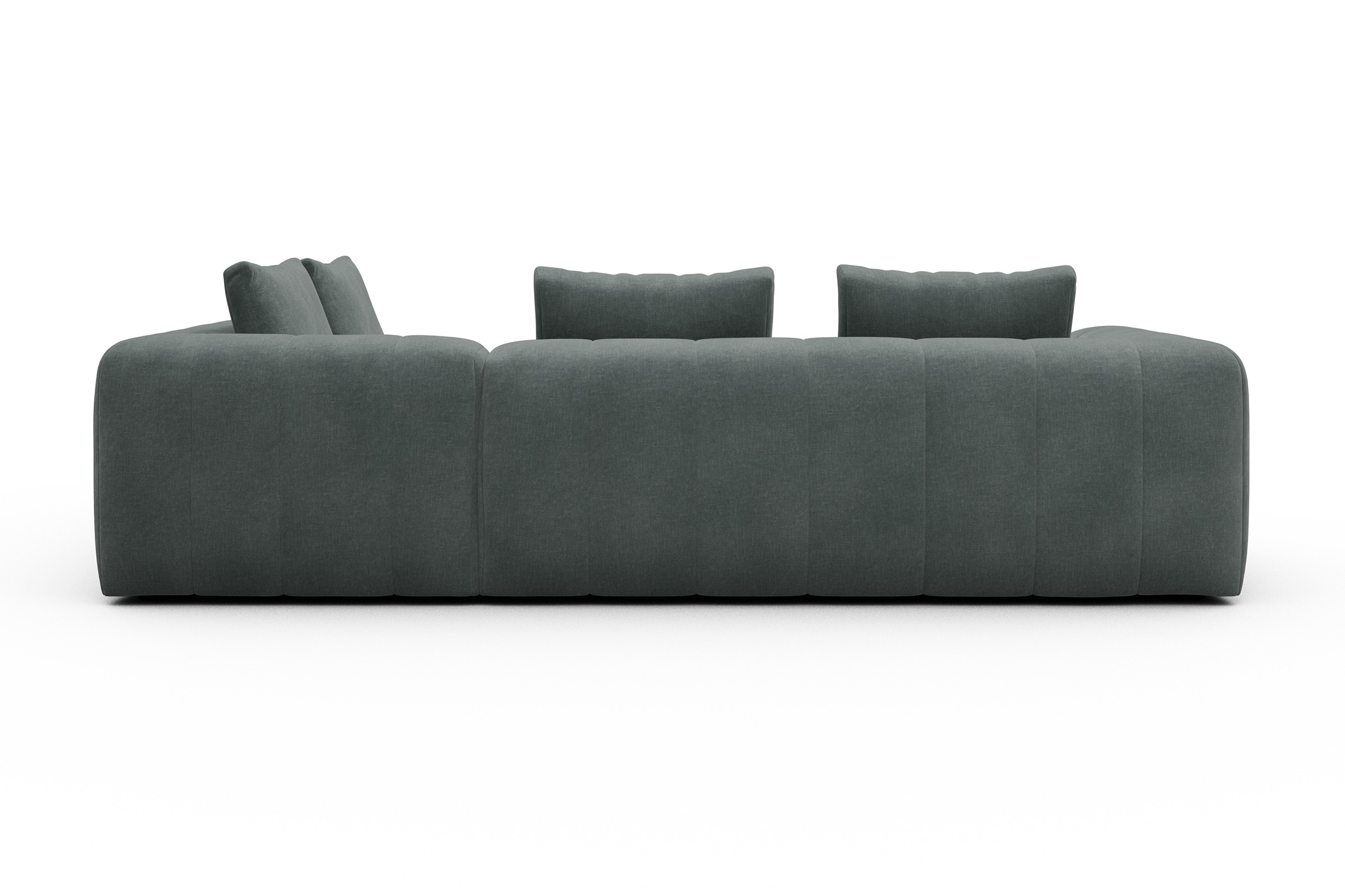 Ecksofa Hugo 2x 2,5-Sitzer Armlehne links Smooth-Silver-Grey