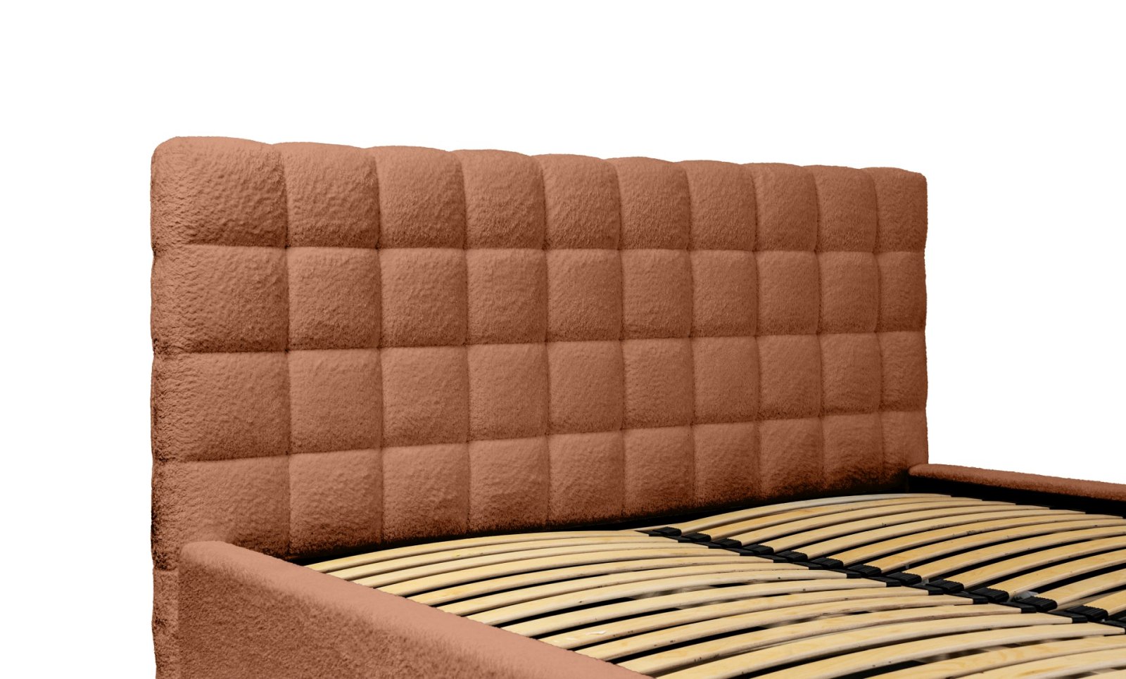 Polsterbett Tano Boucle 180x200 mit Holzrahmen Euphoria 09 Deep Terra