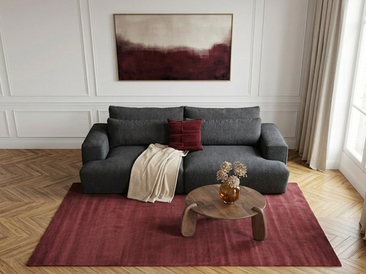 Bobochic Twiny Sofa 3-Sitzer Stoff Dunkelgrau