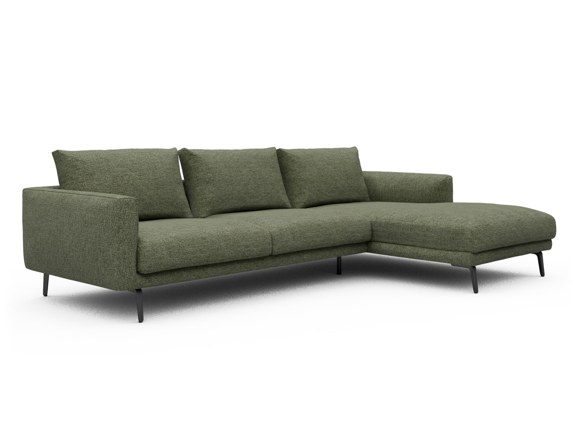 Skandi Home Ecksofa Karl Chaiselongue rechts mit 2,5-Sitzer Carreno-Vivid-Green moebelfaktor