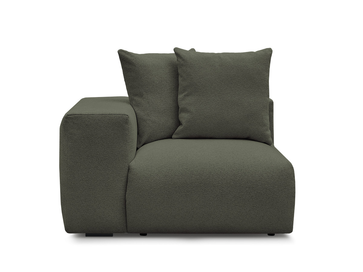 Bobochic Voltaire Sofamodul 1-Sitzer 130 × 100 cm Melange-Stoff Grün Ecke links