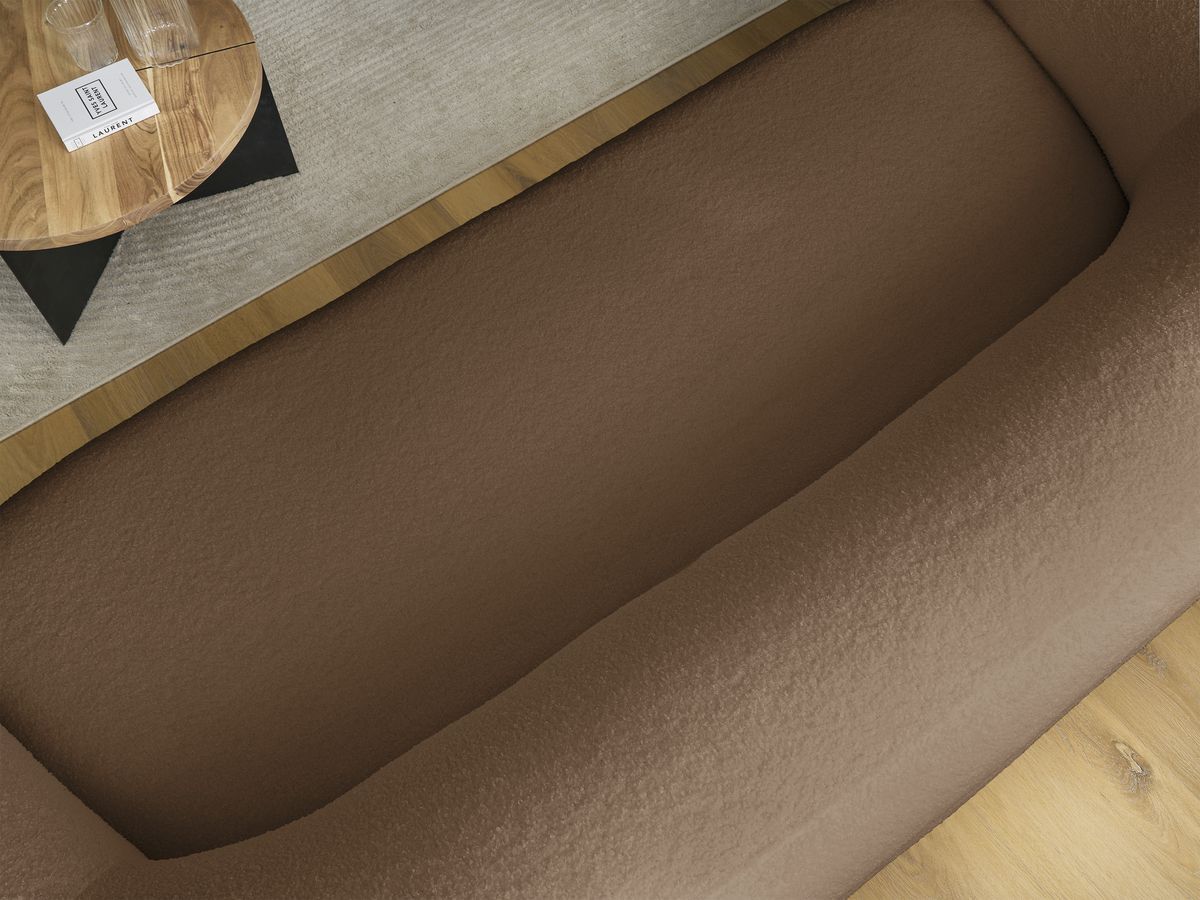 Bobochic Elina Sofa 3-Sitzer Bouclé-Stoff Braun